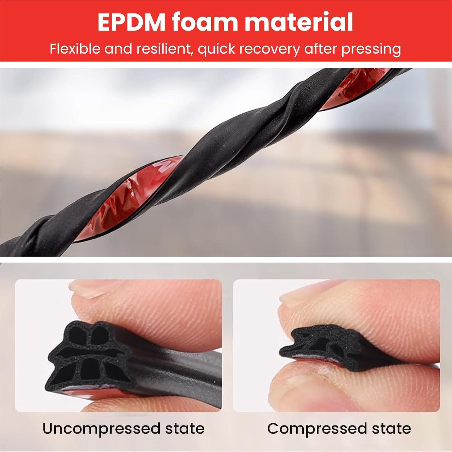 Tira de Sellado de Goma NAJIESUN 5m Doble Capa Aislante