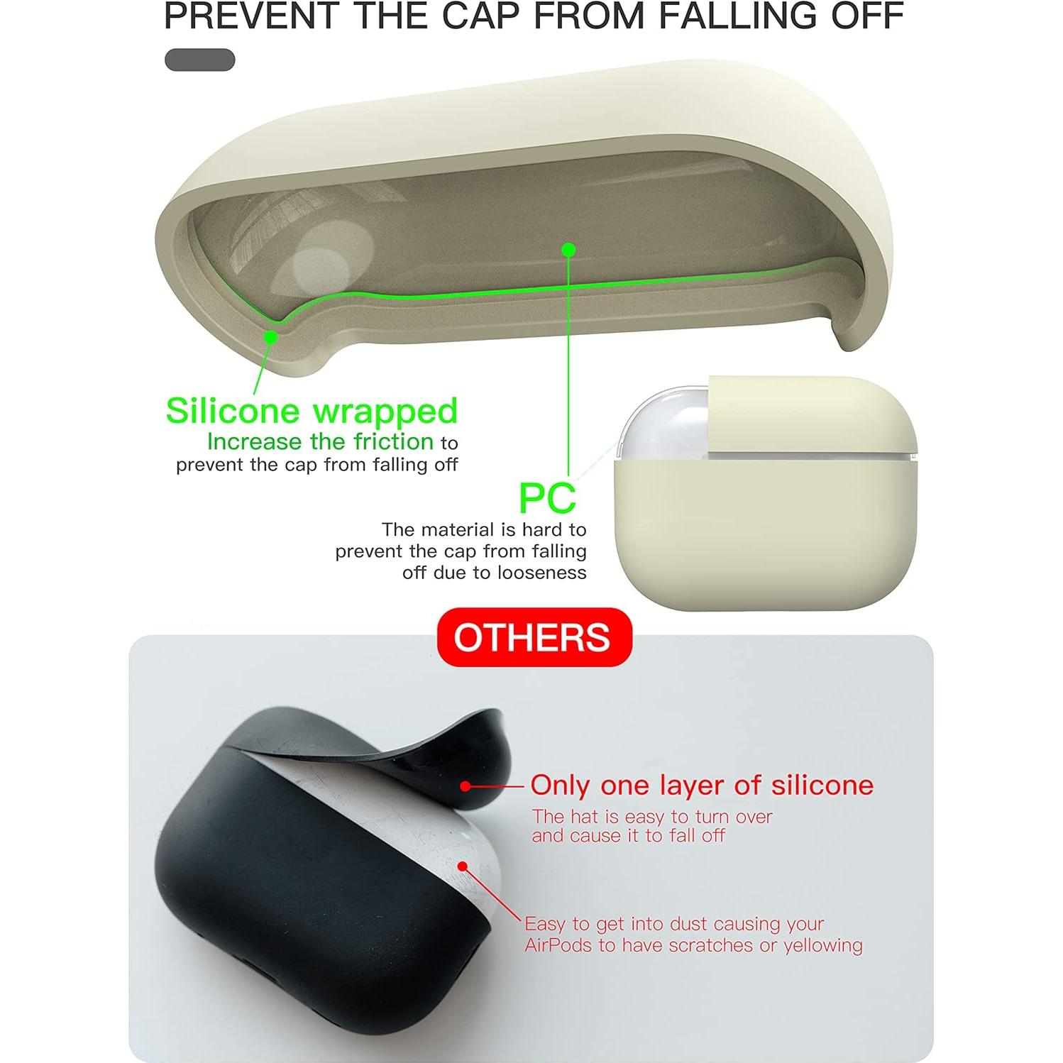 Funda de Silicona Líquida VEIRRW para AirPods Pro 2 Beige