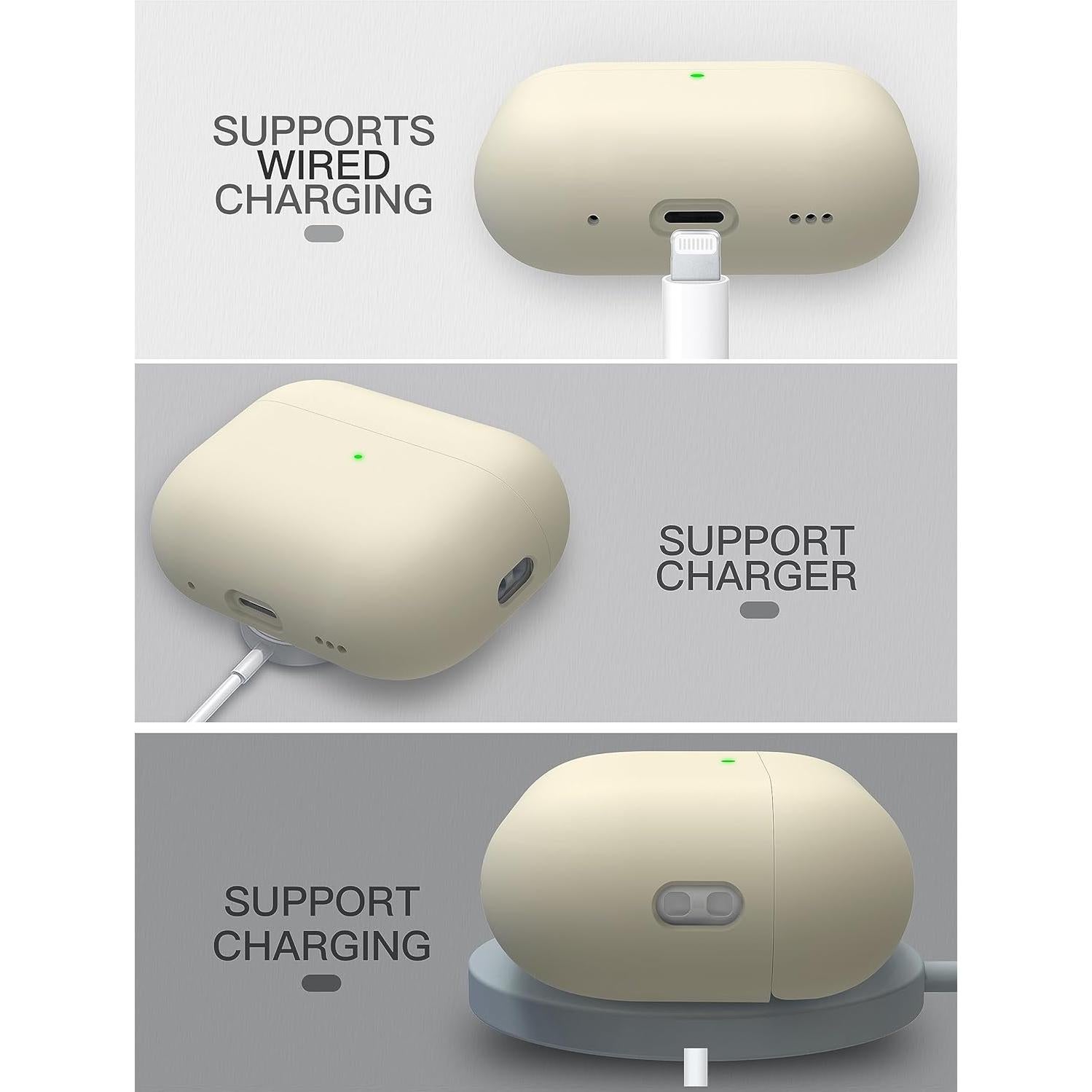 Funda de Silicona Líquida VEIRRW para AirPods Pro 2 Beige