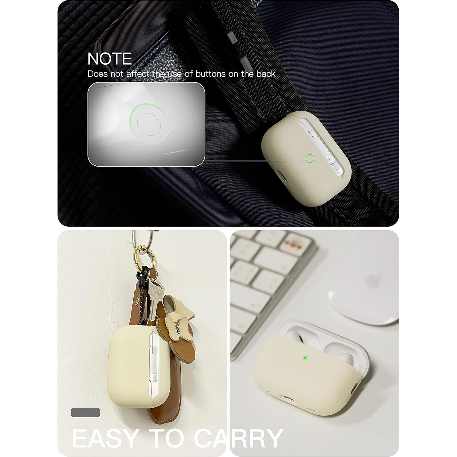 Funda de Silicona Líquida VEIRRW para AirPods Pro 2 Beige