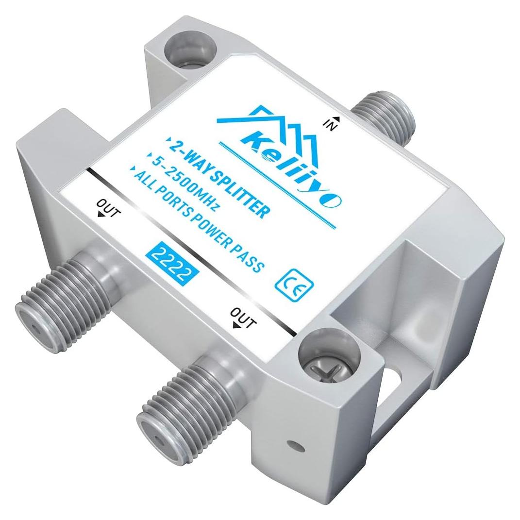 Divisor Coaxial Keliiyo 2 Vías 5-2500MHz para TV y Satélite