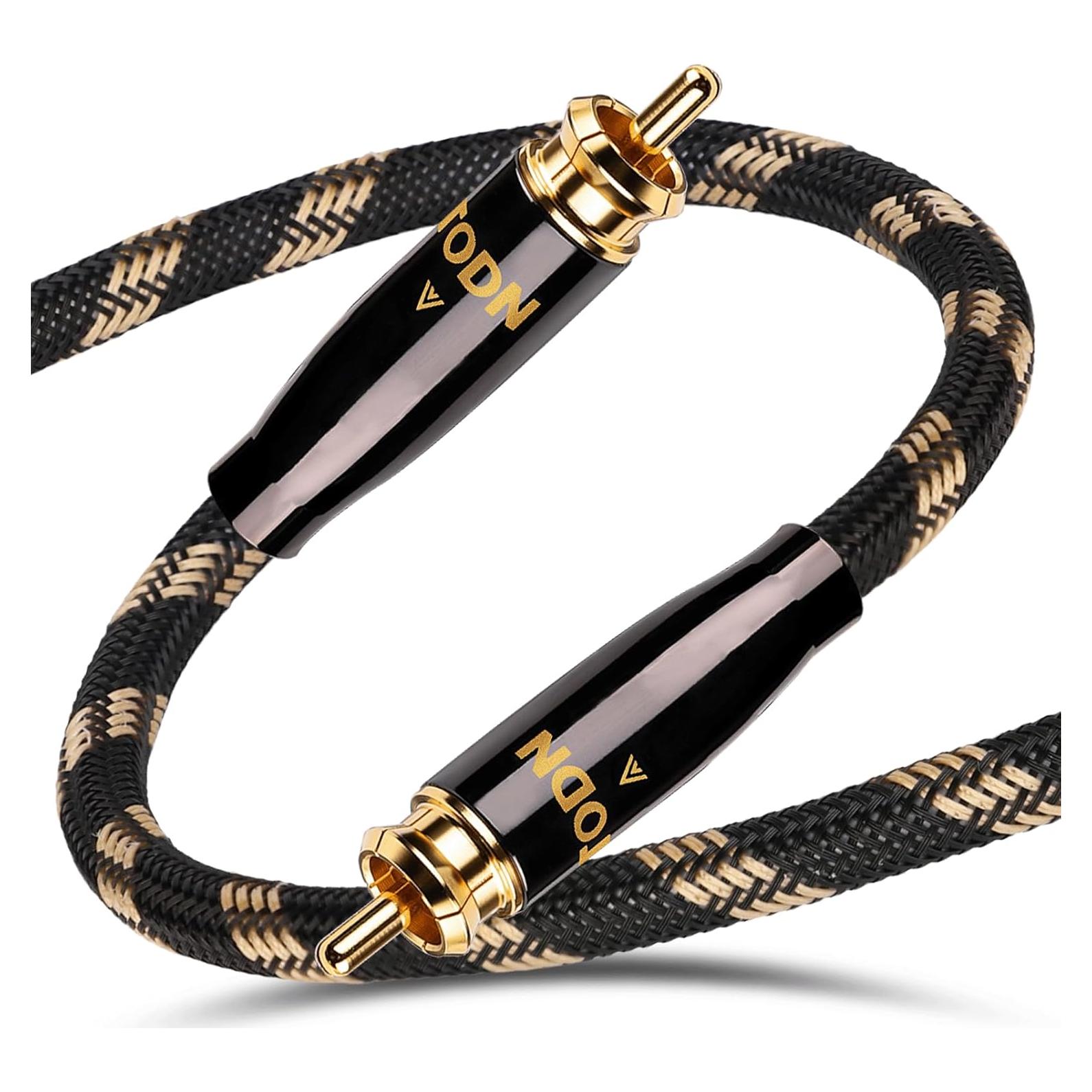 Cable de Audio Coaxial Digital TODN 1m 75 Ohm SPDIF HiFi