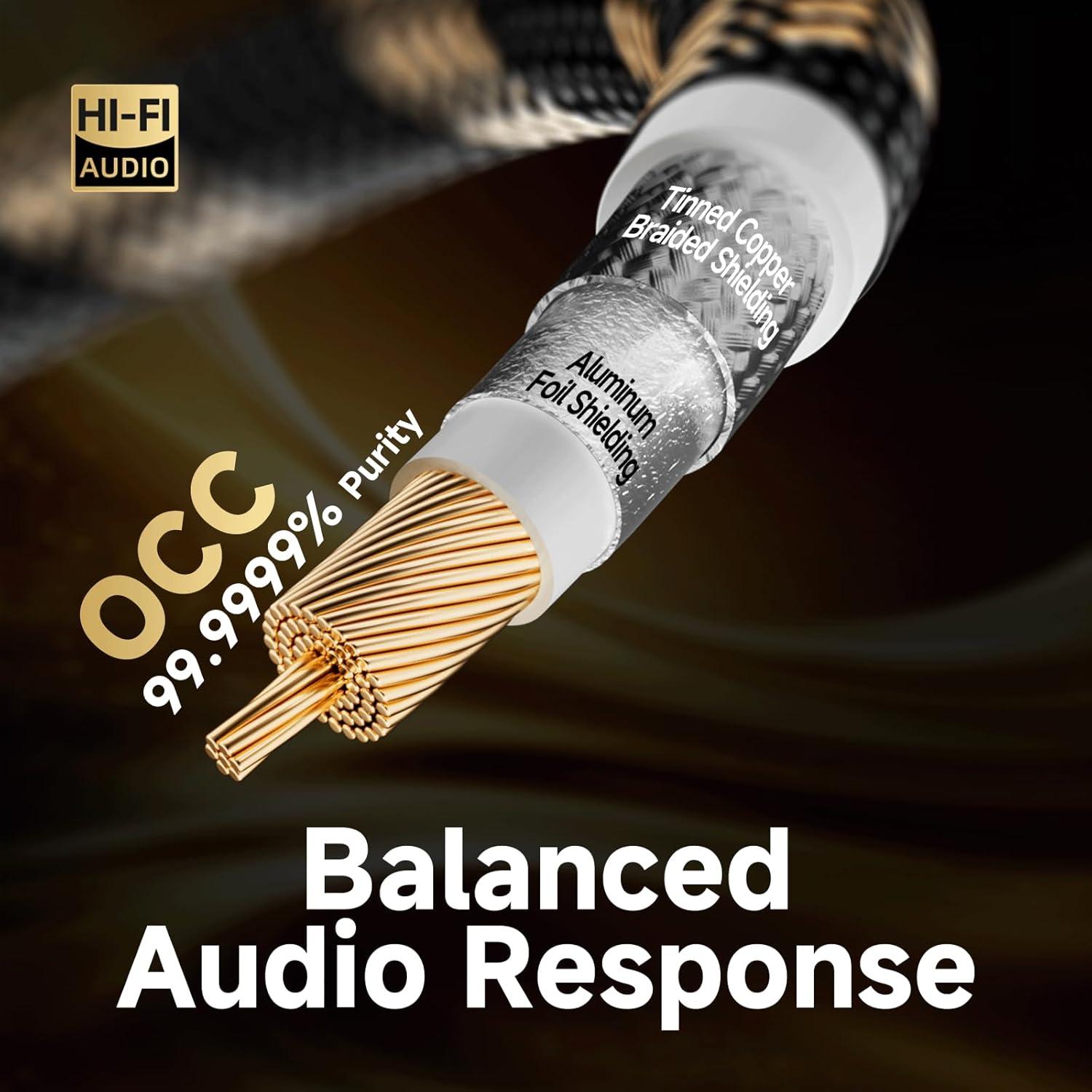 Cable de Audio Coaxial Digital TODN 1m 75 Ohm SPDIF HiFi