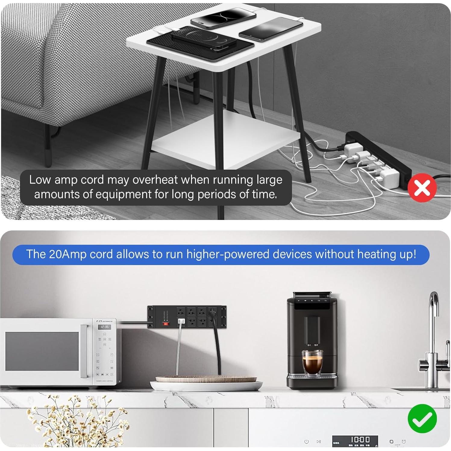 Tira de Poder Magnética CCCEI 8 Salidas 1.83m 20Amp Negro