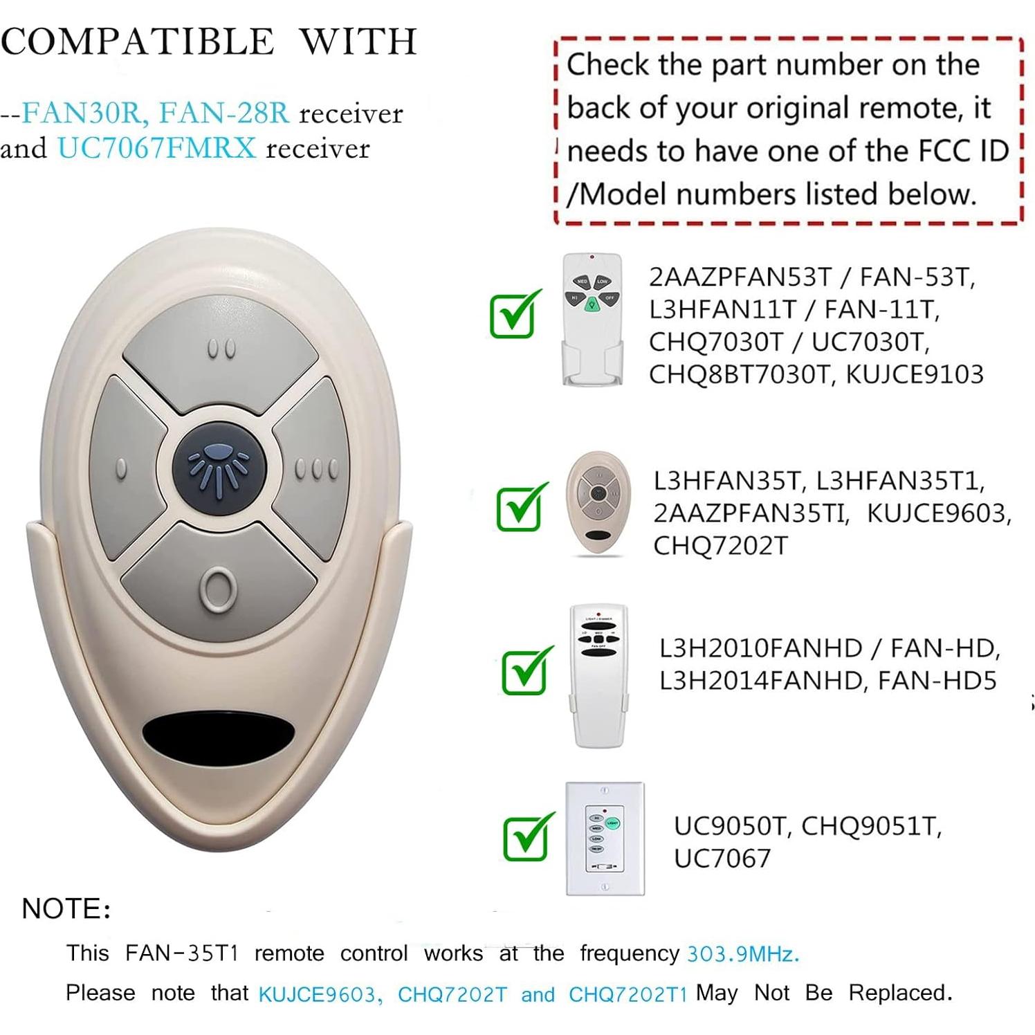 Control Remoto para Ventilador de Techo Allen+Roth 35T