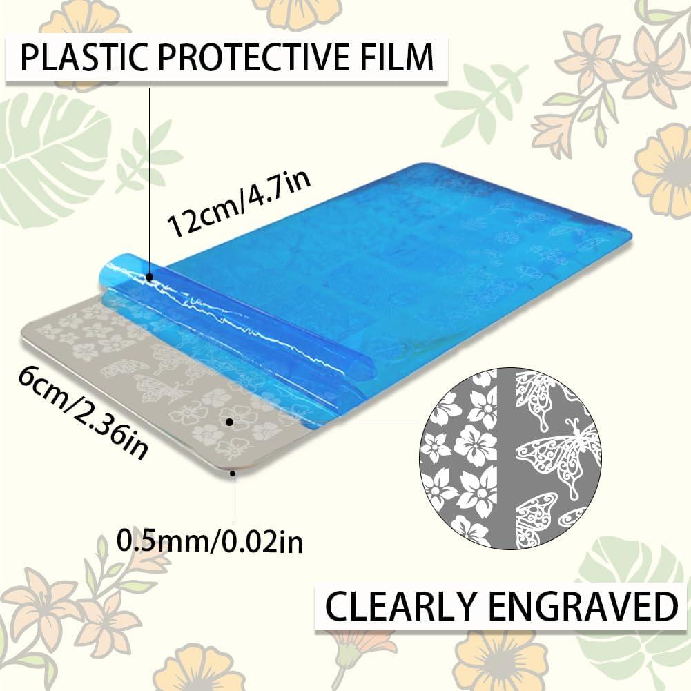 Kit de Estampado de Uñas PH PandaHall 3 Placas Acero Inoxidable