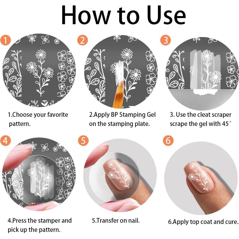 Kit de Estampado de Uñas PH PandaHall 3 Placas Acero Inoxidable