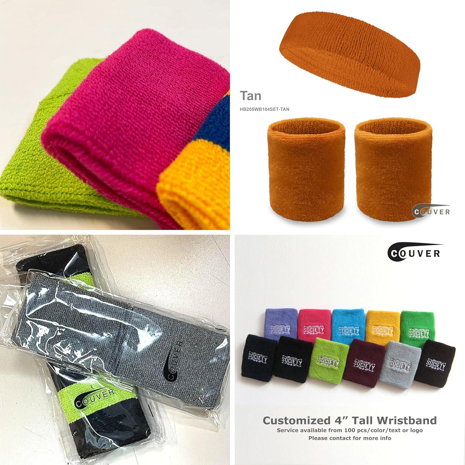 Muñequera Deportiva Couver WB104-MIX Algodón Verde Ejercito 1 Par