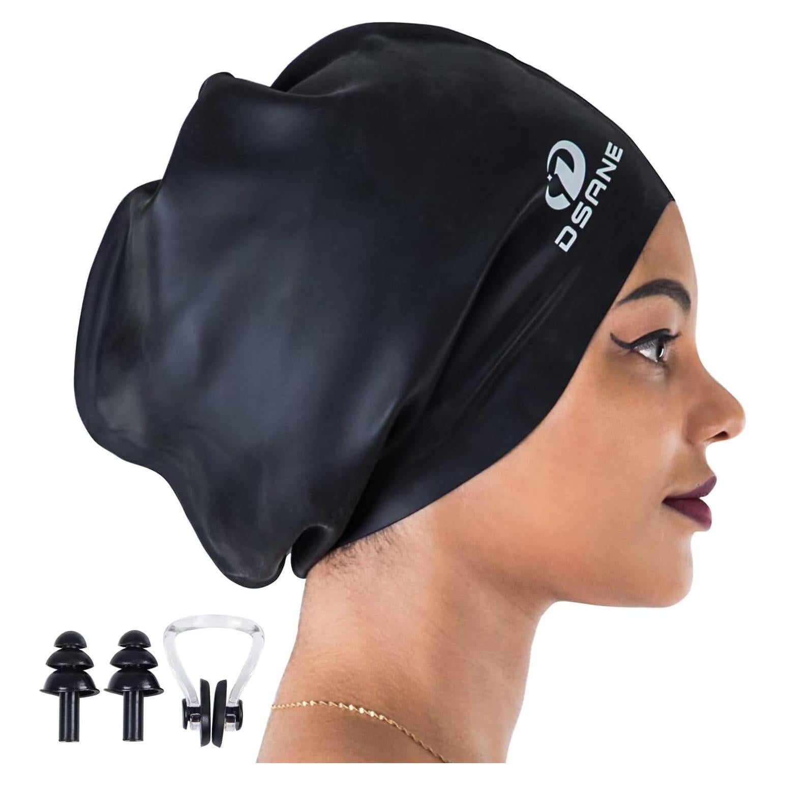 Gorro de natación extra grande Dsane unisex para cabello largo