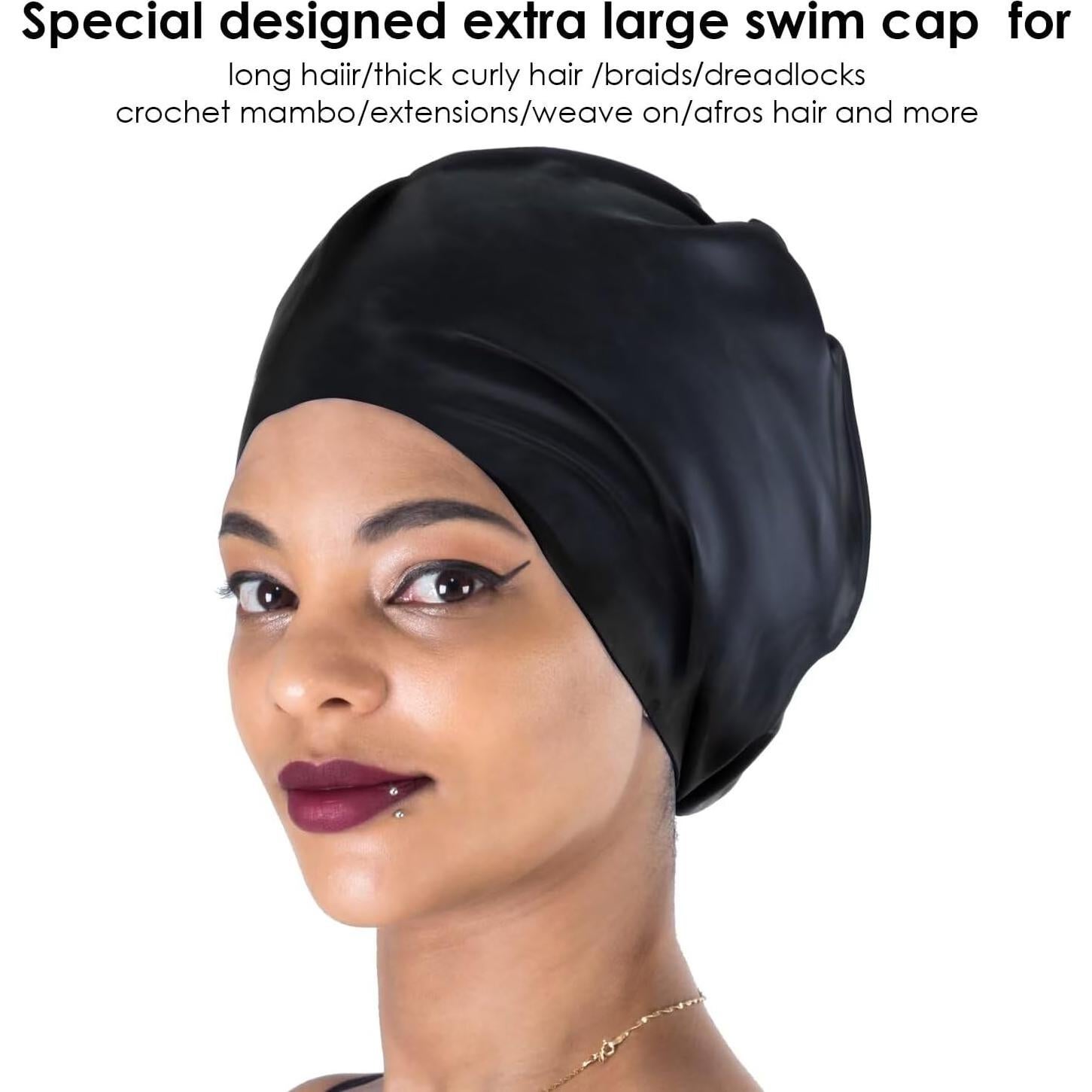 Gorro de natación extra grande Dsane unisex para cabello largo