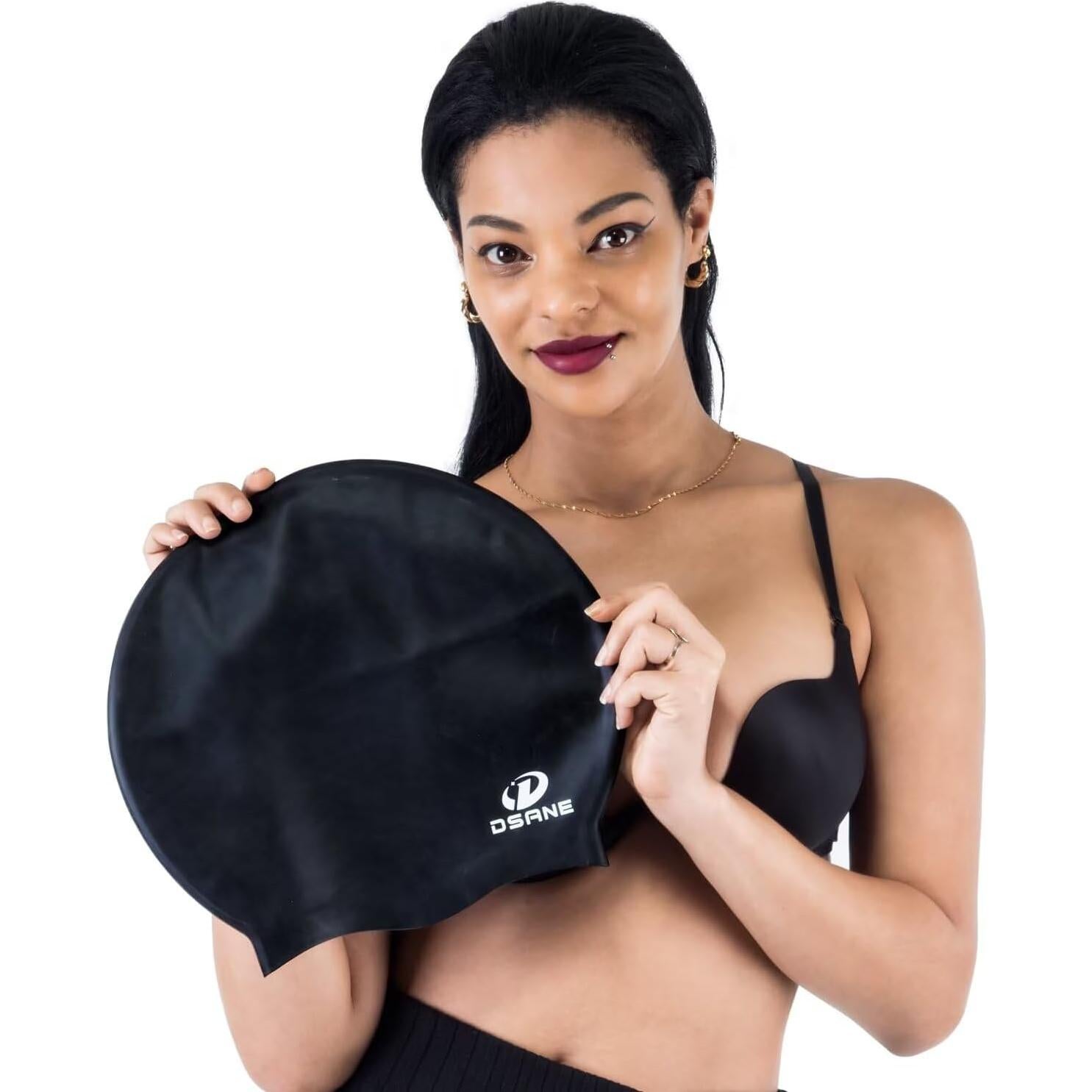 Gorro de natación extra grande Dsane unisex para cabello largo