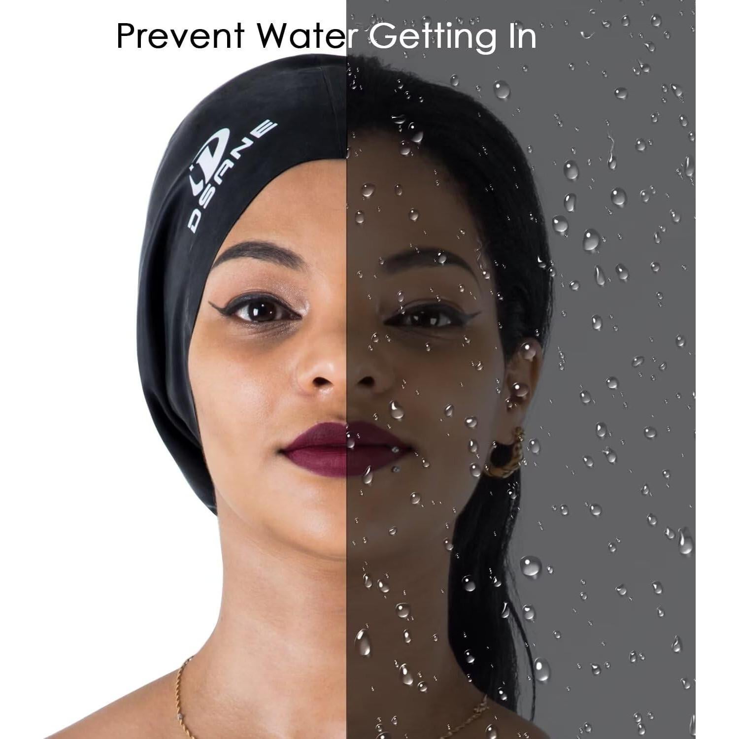 Gorro de natación extra grande Dsane unisex para cabello largo