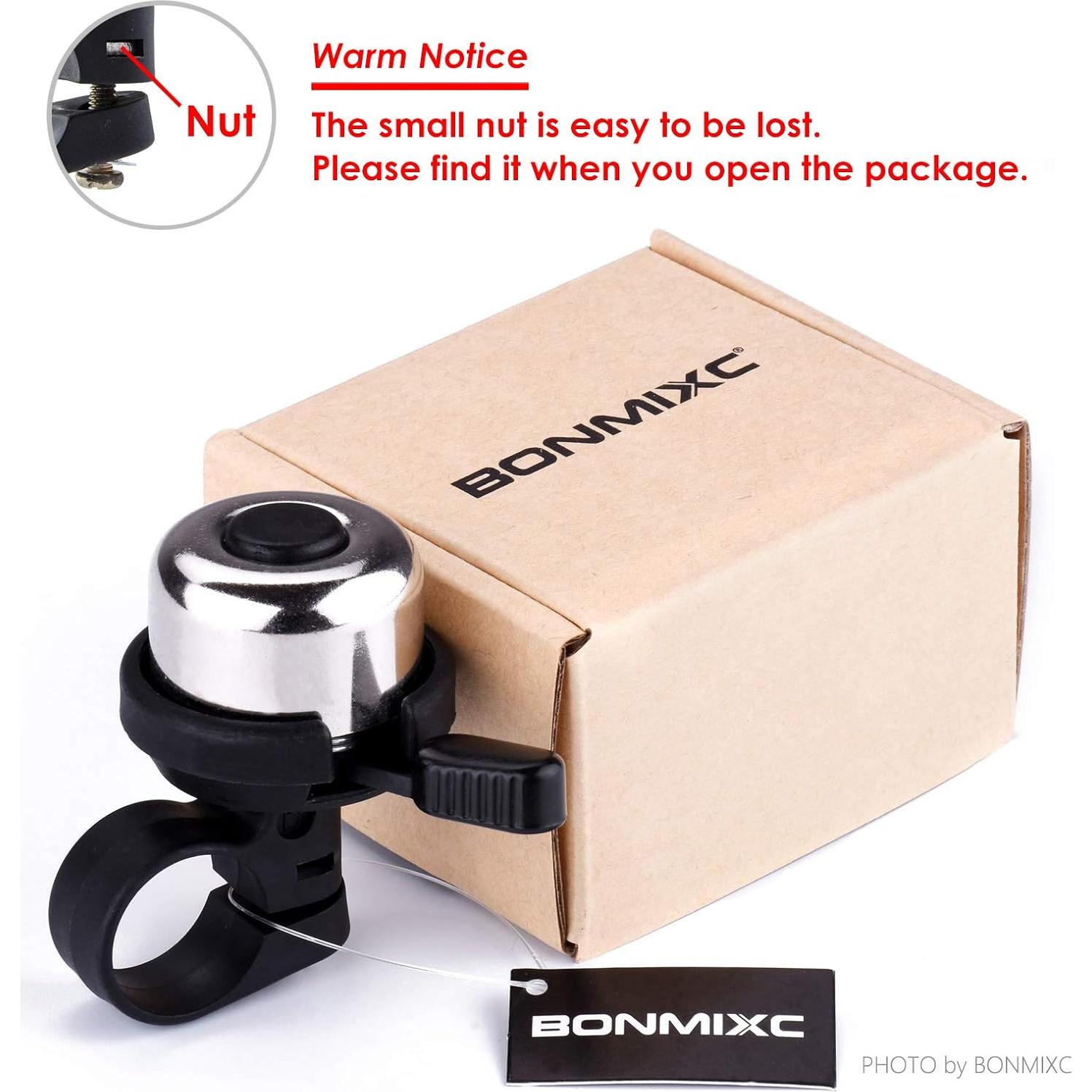 Campana de Bicicleta Mini BONMIXC de Latón, Sonido Claro y Fuerte