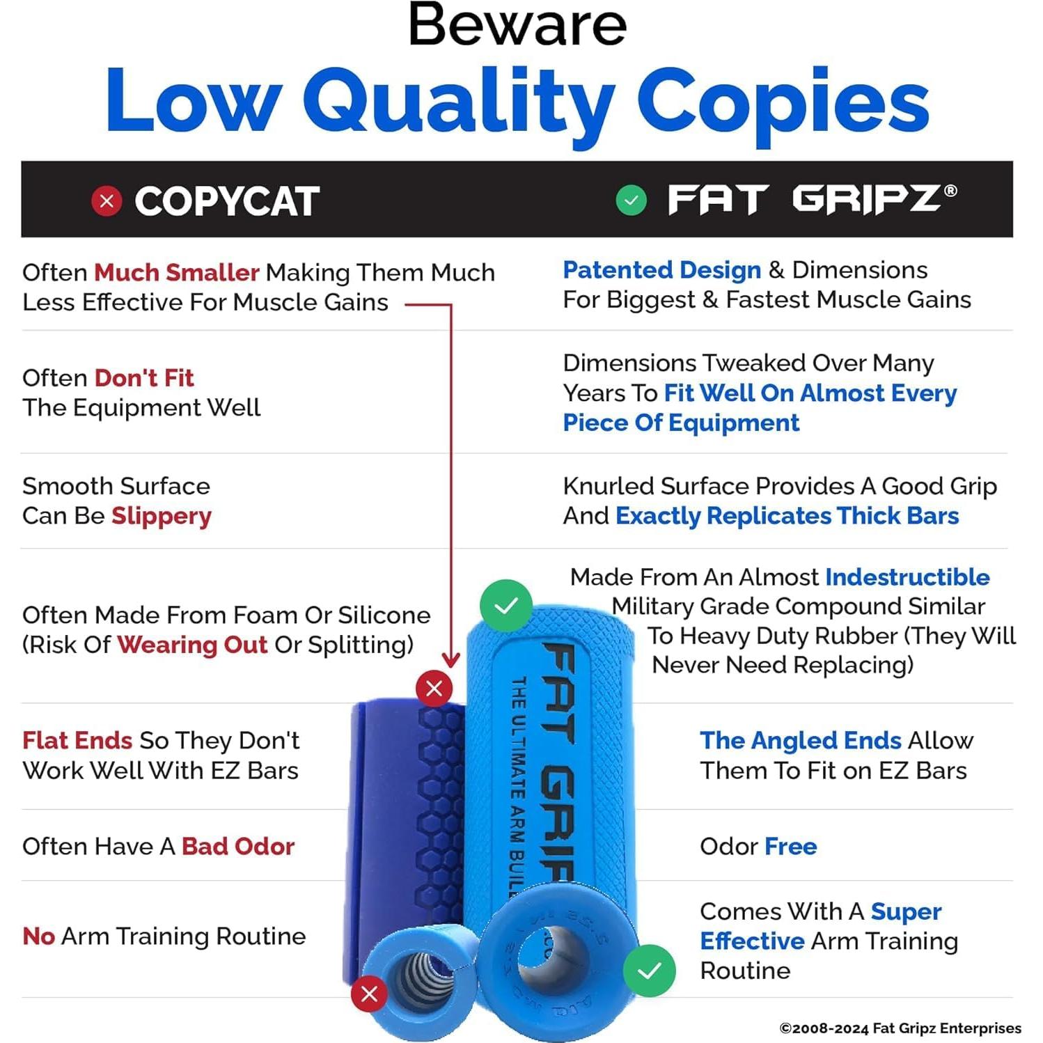 Fat Gripz Pro - Agarre Grueso para Fuerza y Tamaño de Brazos