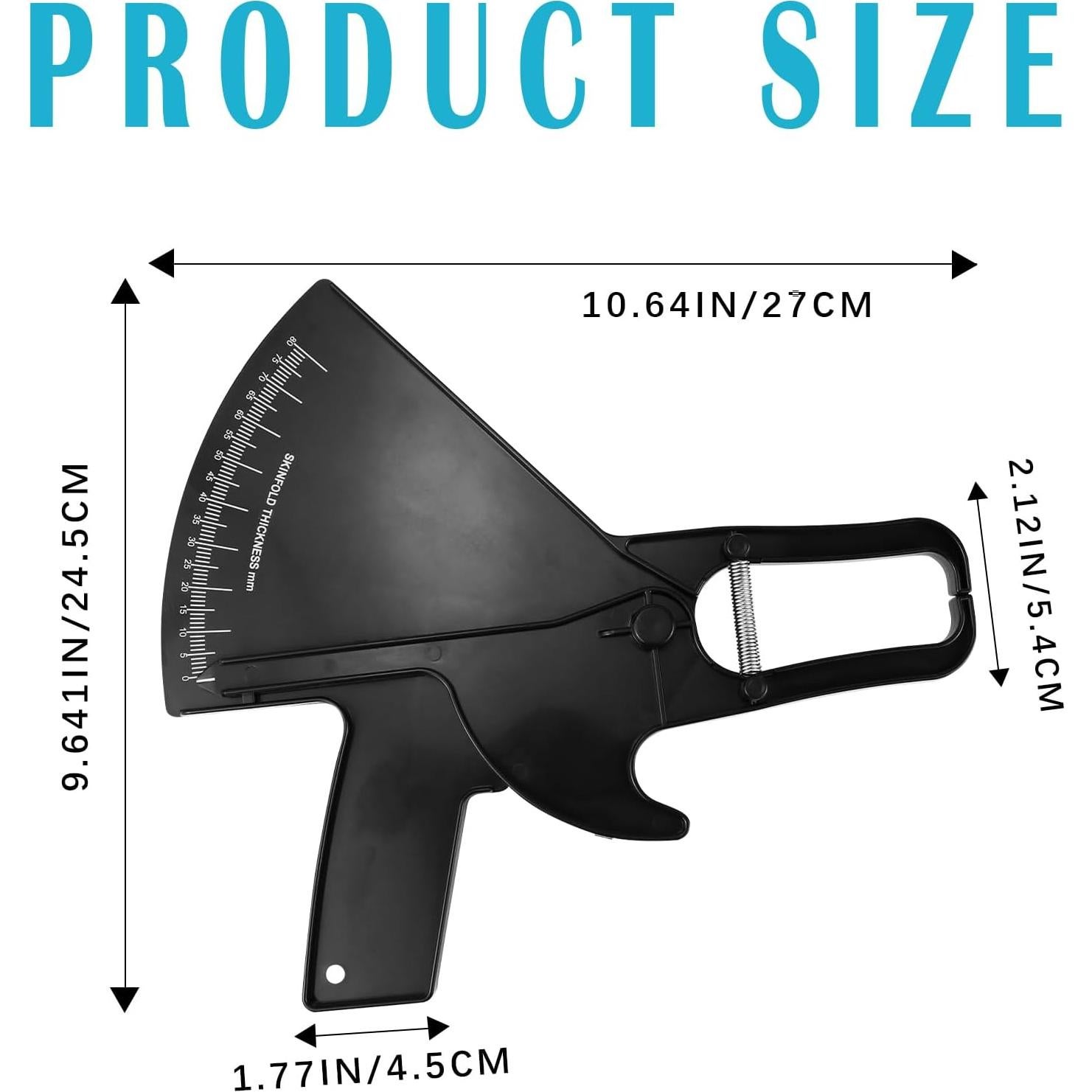 Calibrador de Grasa Corporal ZJIVQO Doble Resorte Negro