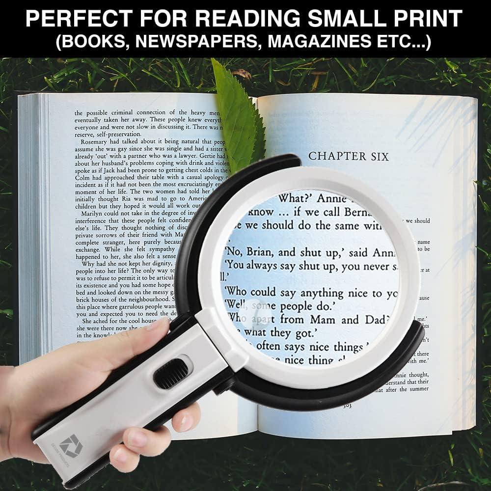 Lupa Plegable con Luz LED y Soporte Productos Deluxe 2x 5x