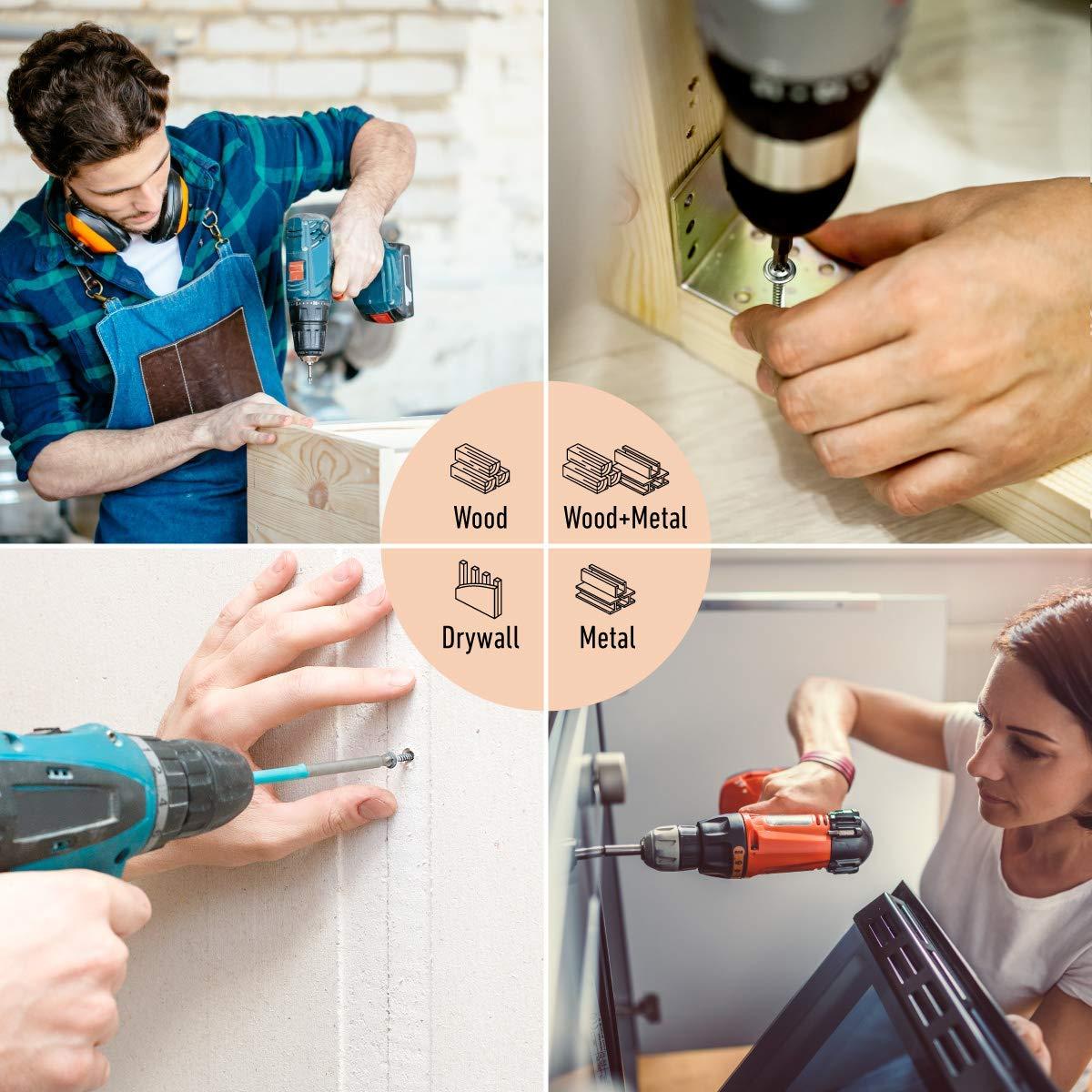 Kit de Tornillos Autoperforantes MYTOW 250 Pcs Multiuso