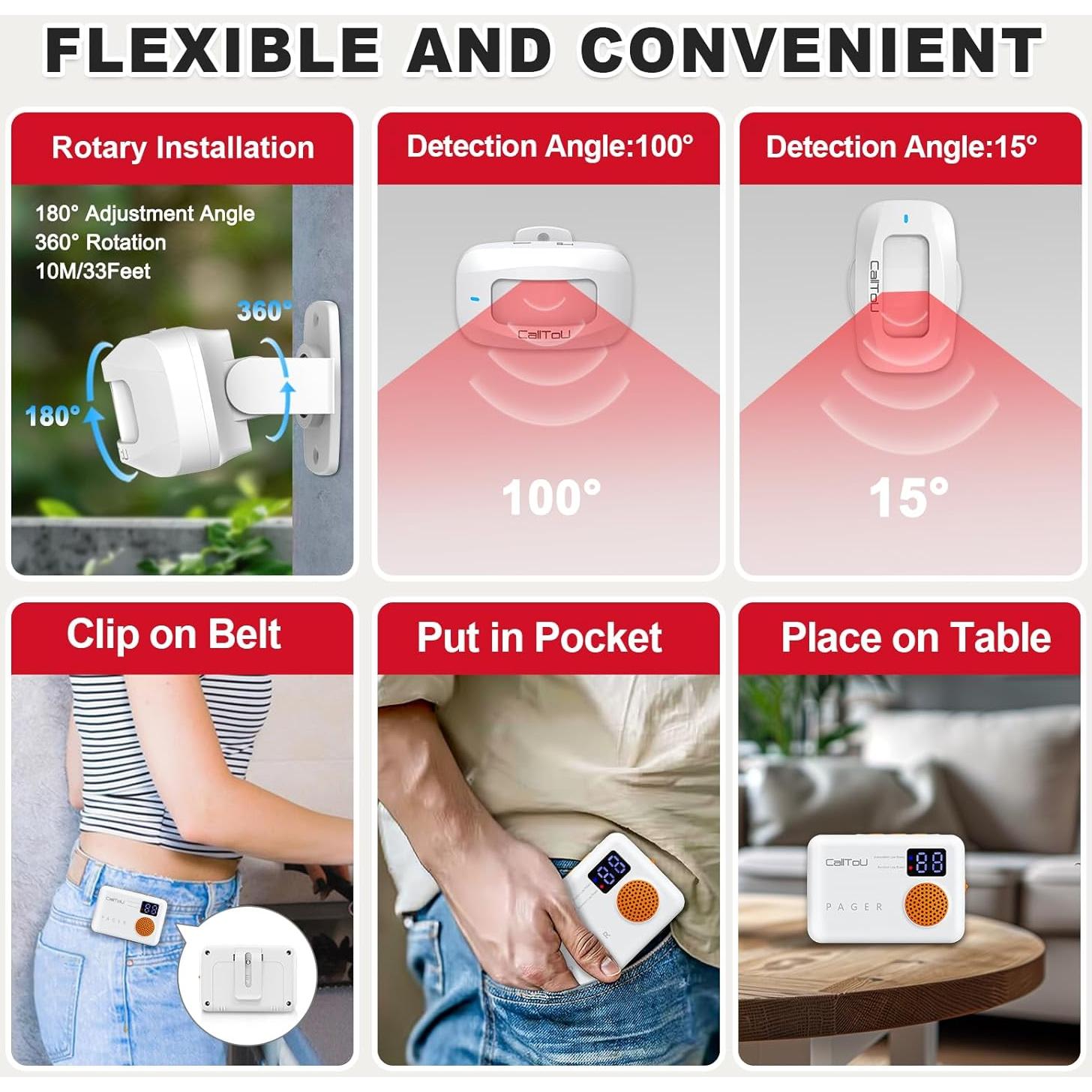 Alarma de Cama Inalámbrica CallToU con Sensor de Movimiento