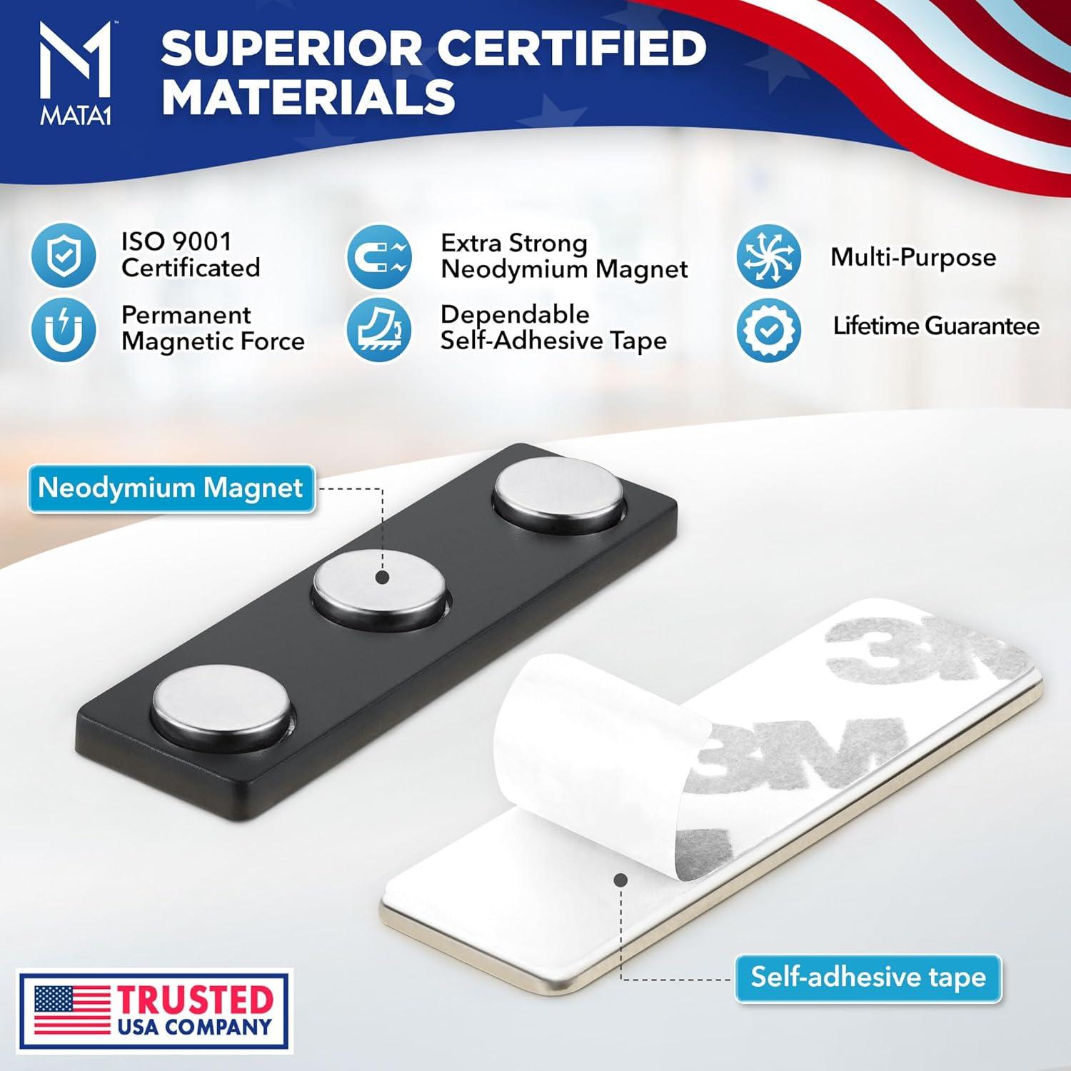 Imanes de Insignias Magnéticos Mata1 - 3 Piezas 44x12mm