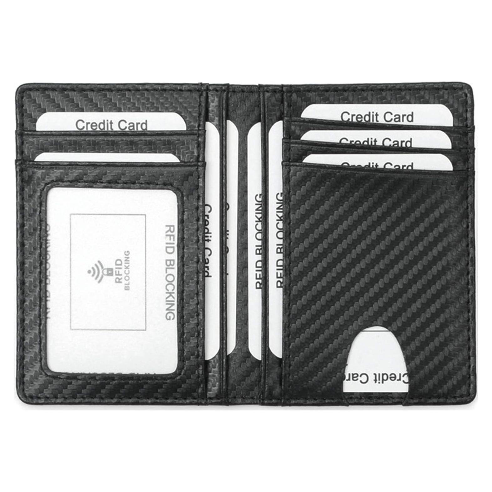 Billetera Minimalista Dorras Bifold Slim Cuero RFID Negra