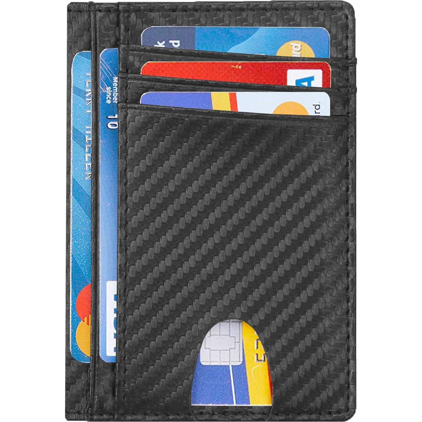 Billetera Minimalista Dorras Bifold Slim Cuero RFID Negra
