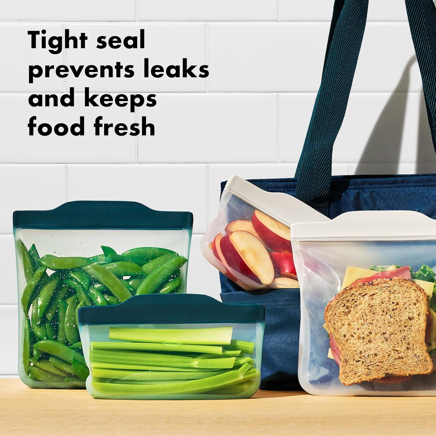 Set de Almuerzo OXO Good Grips - 4 Bolsas Silicona Reutilizables