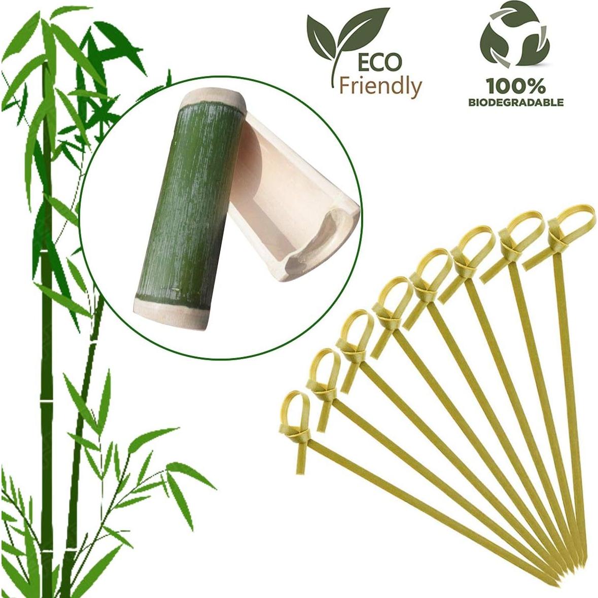 Paquete de 200 Brochetas de Bambú Natural DC-BEAUTIFUL 15.24 cm