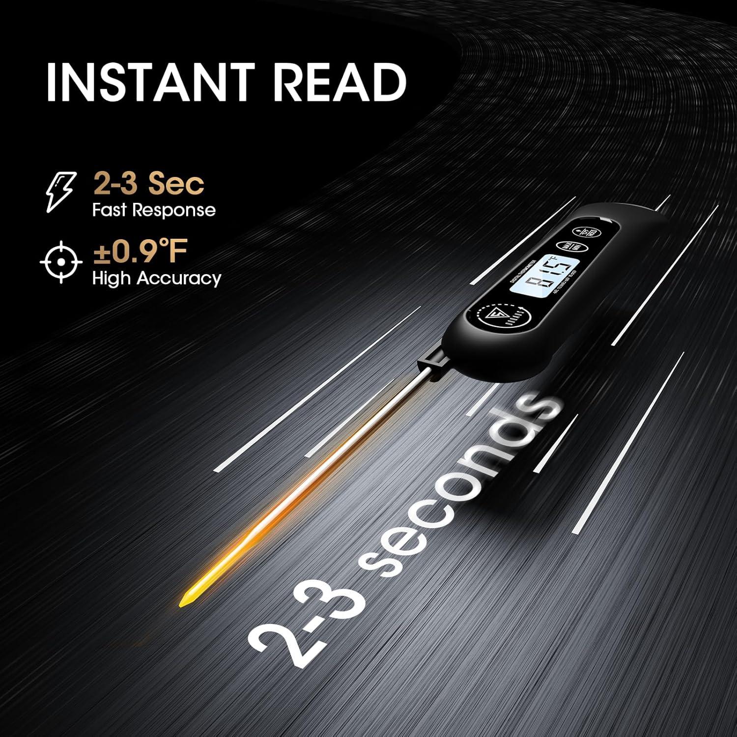 Termómetro Digital de Carne DOQAUS con Sonda Plegable y Retroiluminación