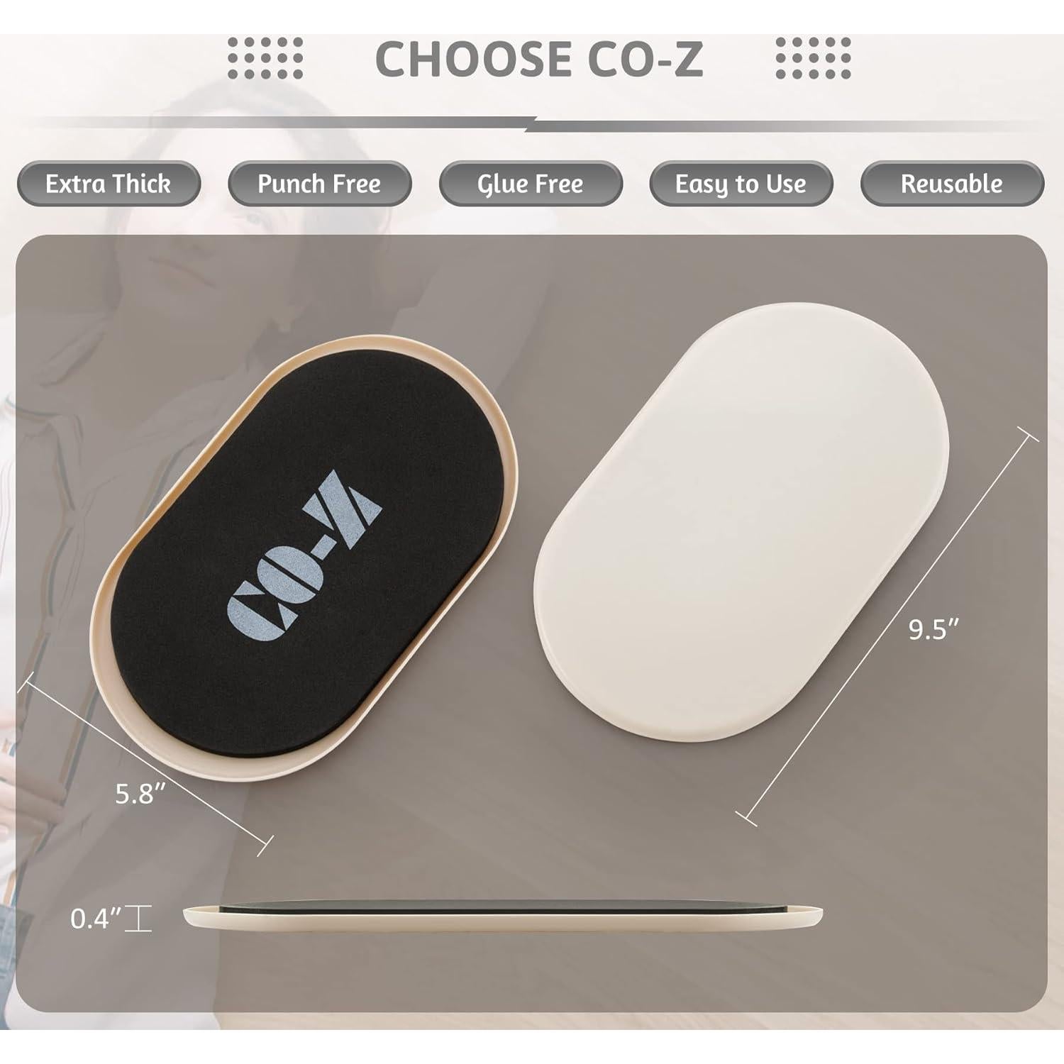 Deslizadores de Muebles Ovalados CO-Z 24.1 cm - Paquete de 4