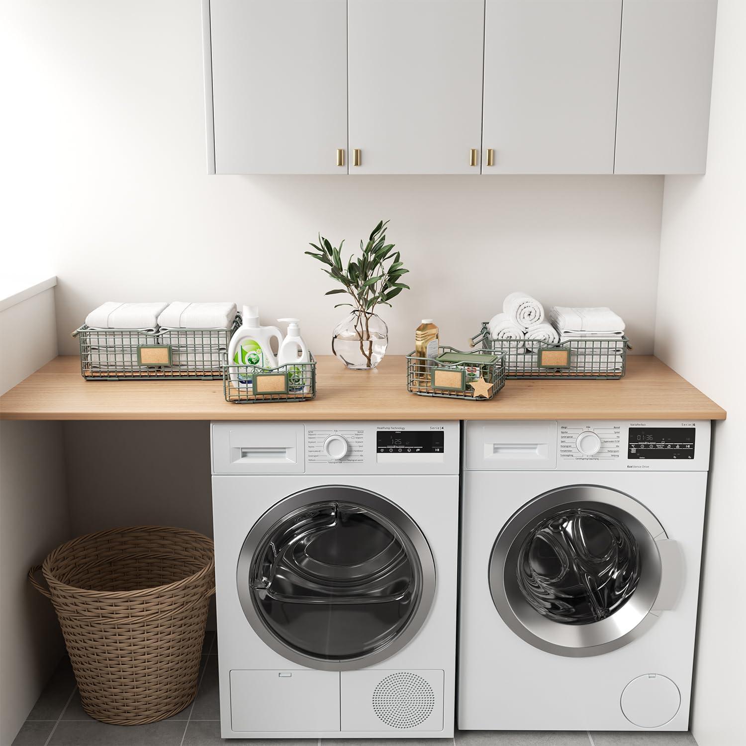 Set de 4 Cestas de Almacenamiento Qcold Verde Salvia