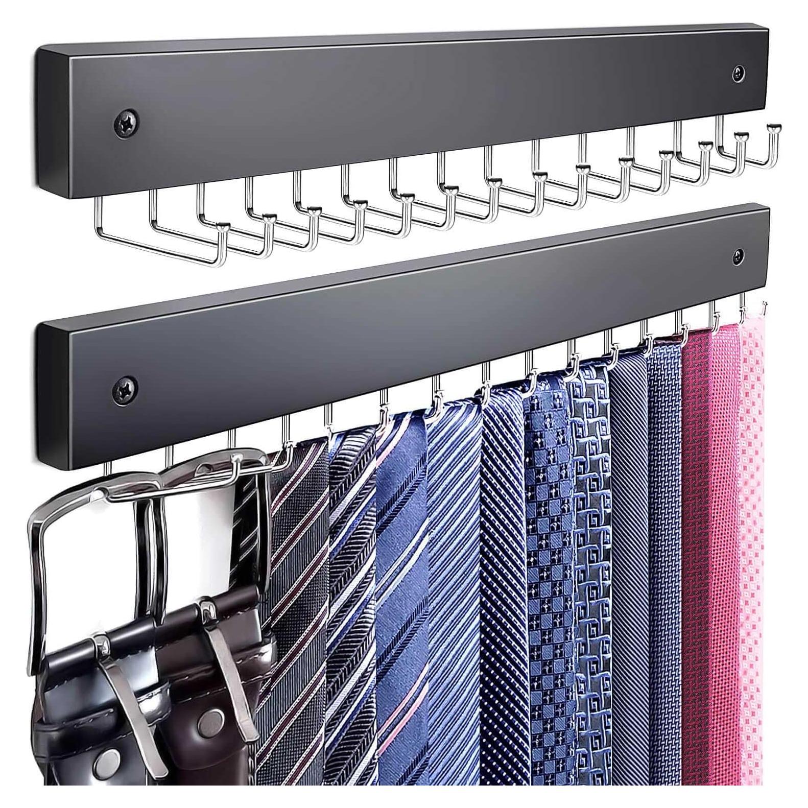 Organizador de Corbatas y Cinturones KEOAMG 2Pack Negro