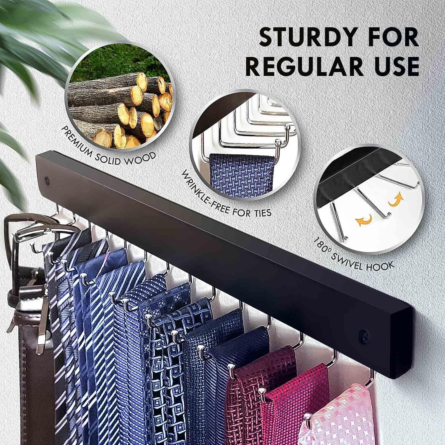 Organizador de Corbatas y Cinturones KEOAMG 2Pack Negro