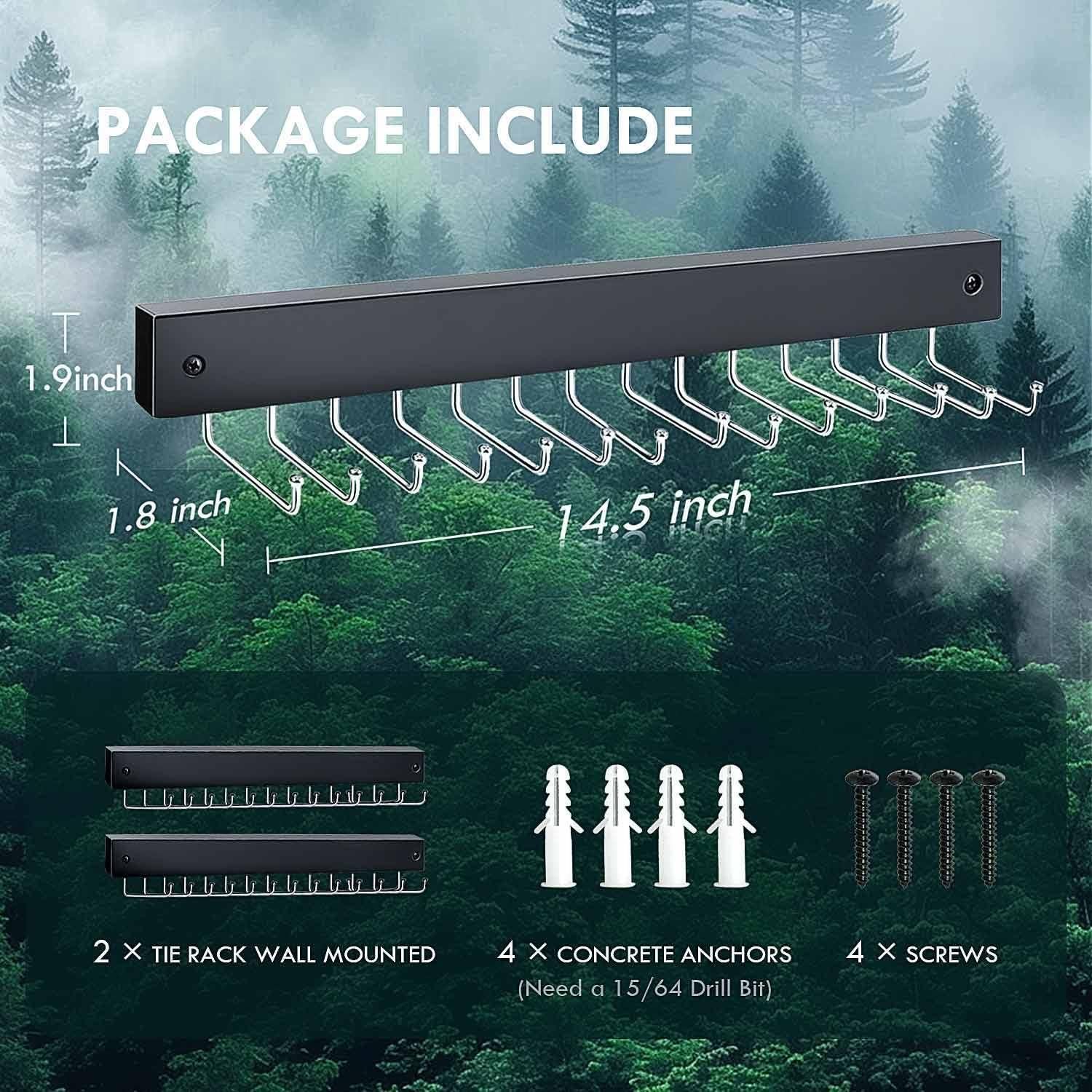 Organizador de Corbatas y Cinturones KEOAMG 2Pack Negro