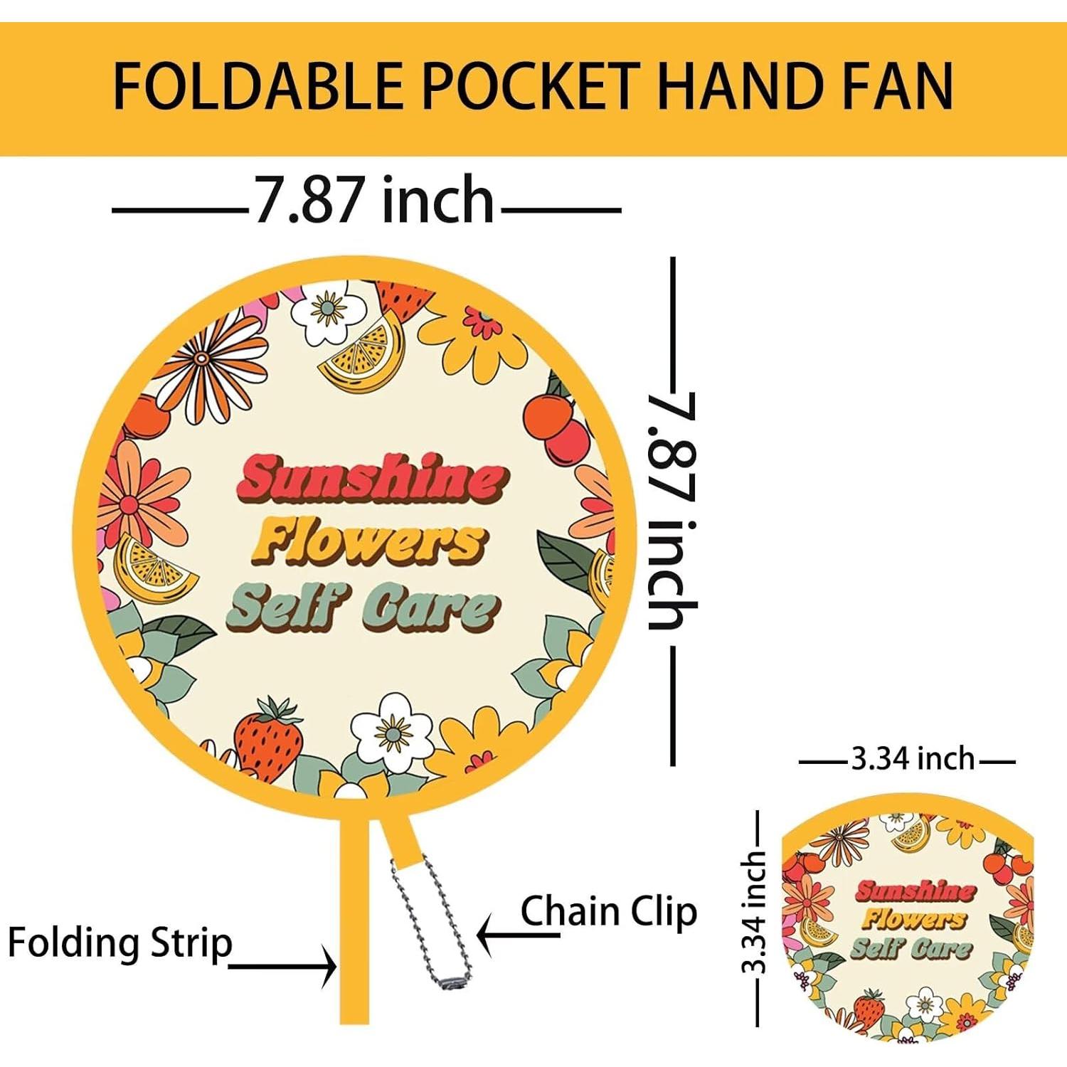Paquete de 4 Abanicos de Mano SUJJY Plegables 20 cm Amarillo