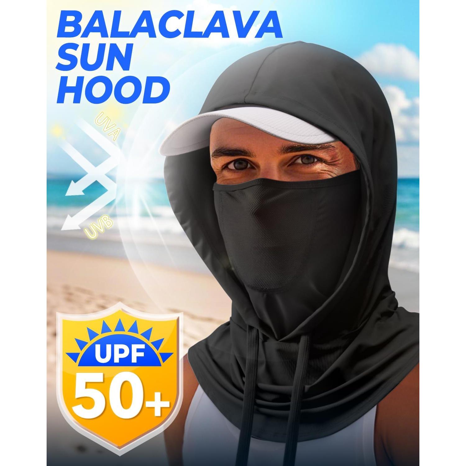 Mascarilla Balaclava Transpirable 3-en-1 UV Negra para Hombres