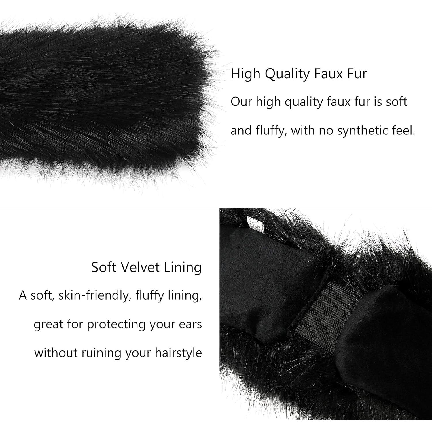 Diadema de Piel Sintética LA CARRIE para Mujeres - Calentador de Oídos