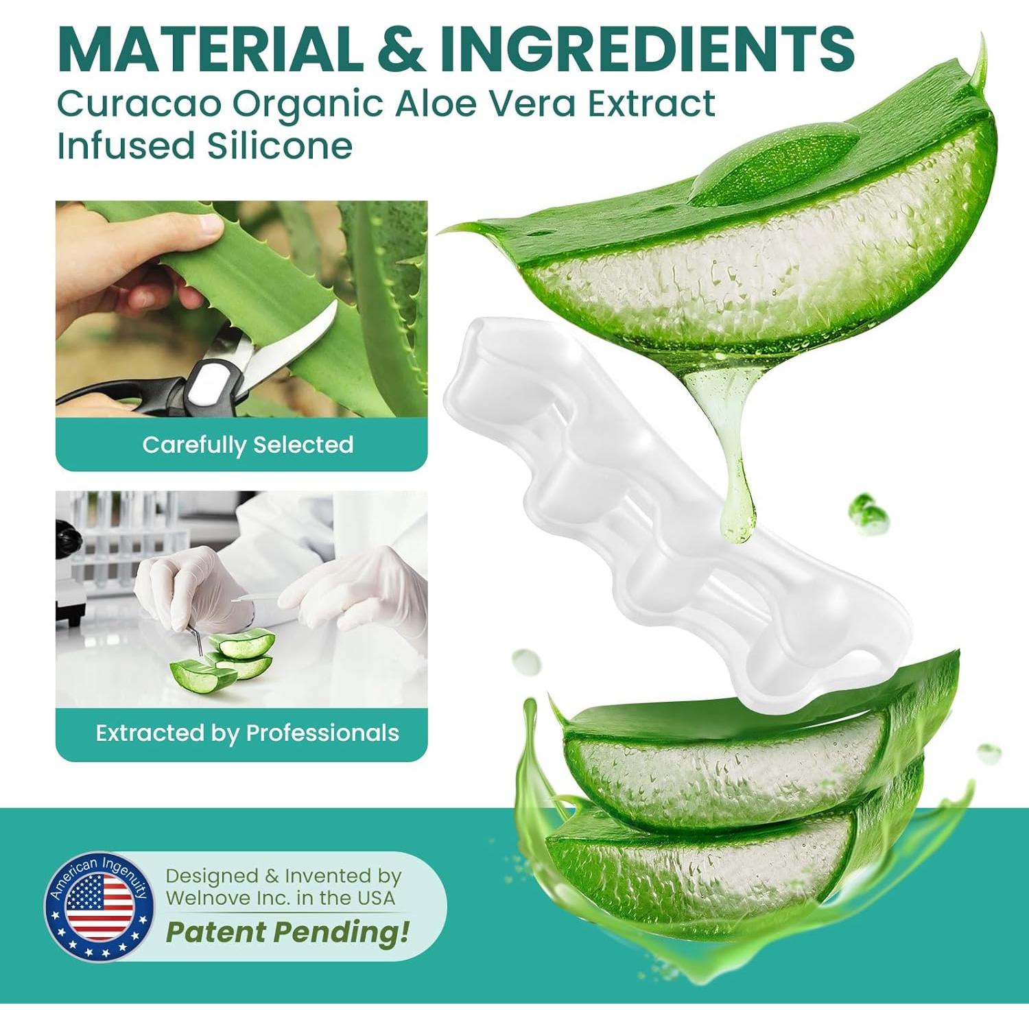 Separadores de Dedos Welnove - 8 Piezas de Silicona con Aloe Vera