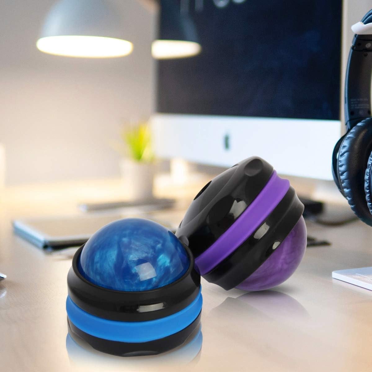 Bola de Masaje Coolrunner QT - Paquete de 2, 12cm, Azul y Morado