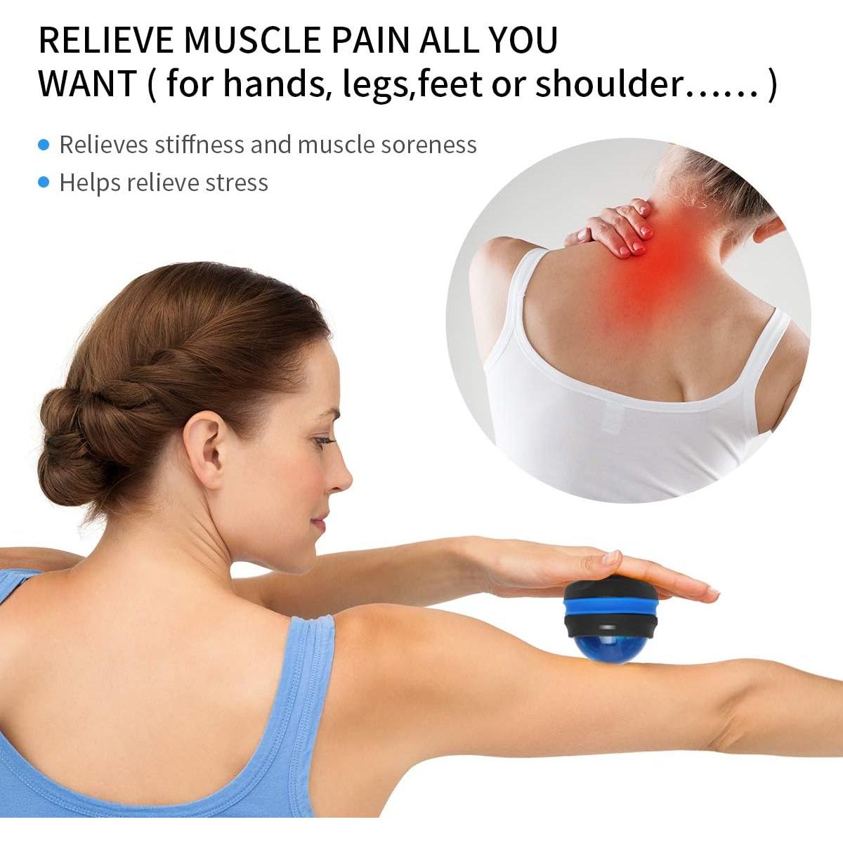 Bola de Masaje Coolrunner QT - Paquete de 2, 12cm, Azul y Morado