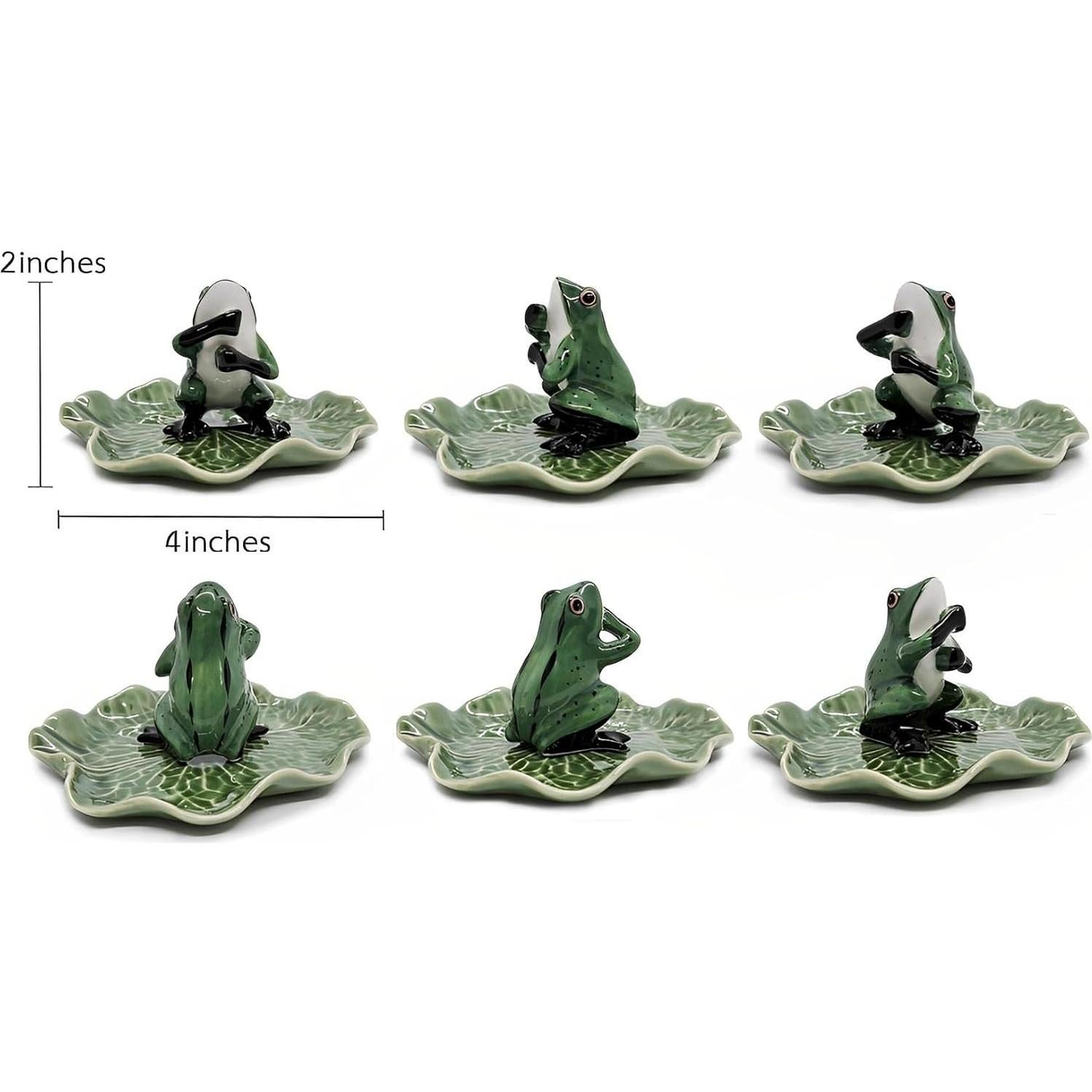 Soporte de Incienso Rana Cerámica Verde Oscuro 10.2x8.9 cm