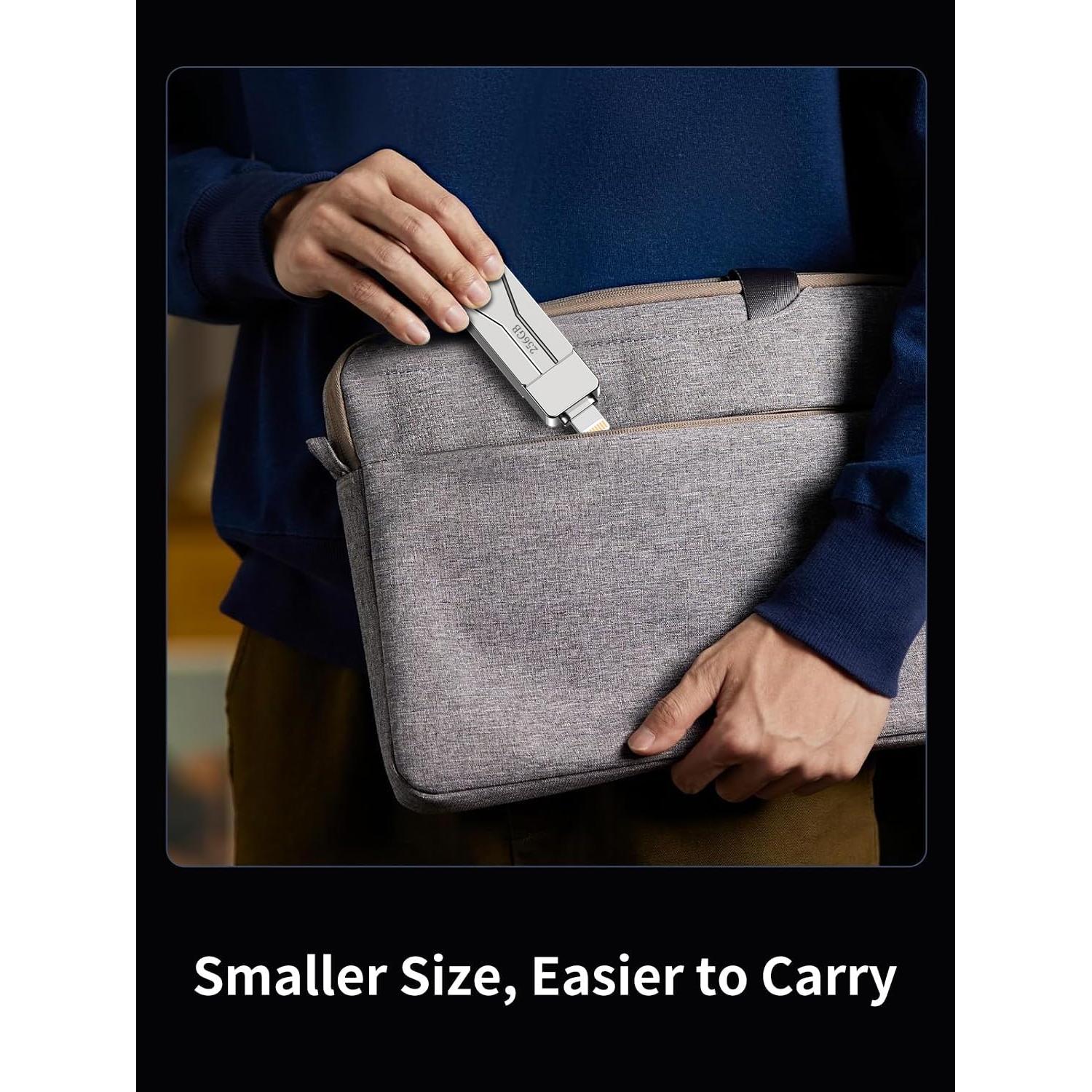 Unidad Flash USB 256GB SCICNCE para iPhone y iPad - Metal Plata