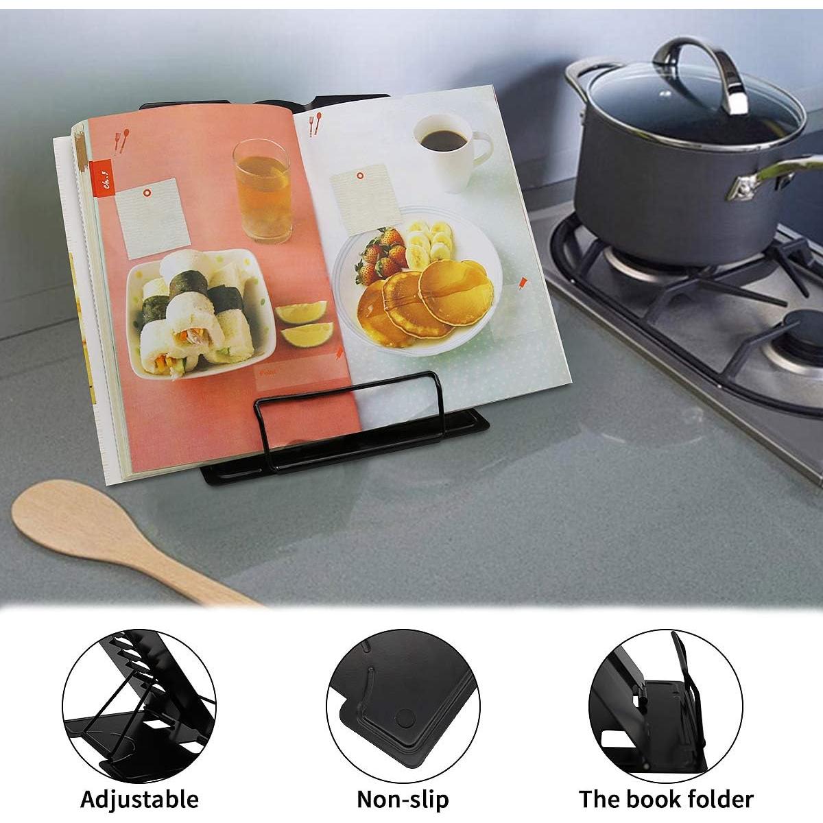 Soporte de Libro Citmage Ajustable de Metal Negro 21x16.5cm