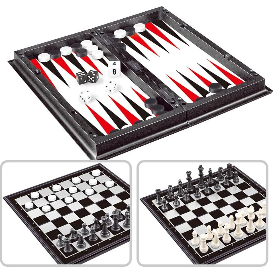 Juego de Ajedrez Magnético 3 en 1 WE - Viaje 25.4 cm