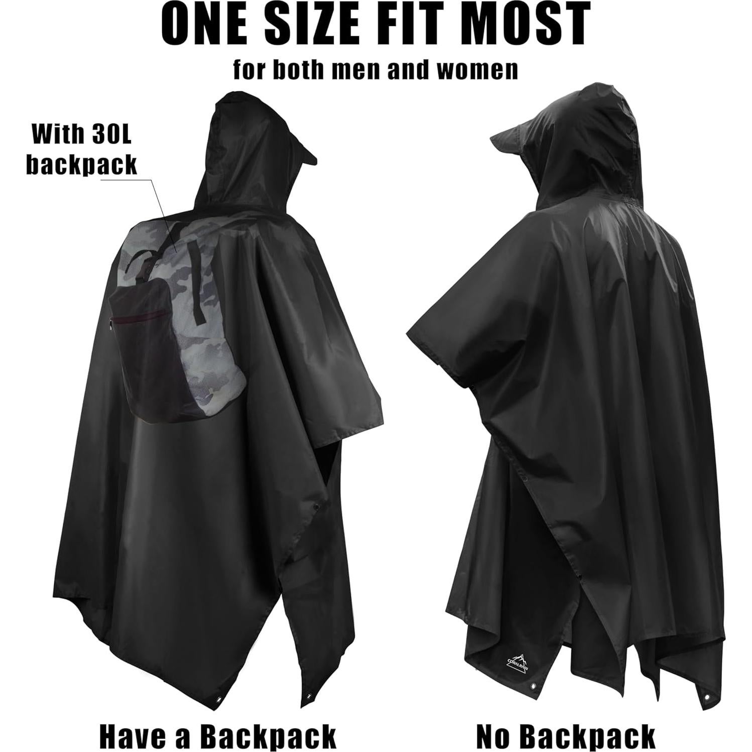 Poncho de Lluvia Coralrain Impermeable Unisex con Capucha