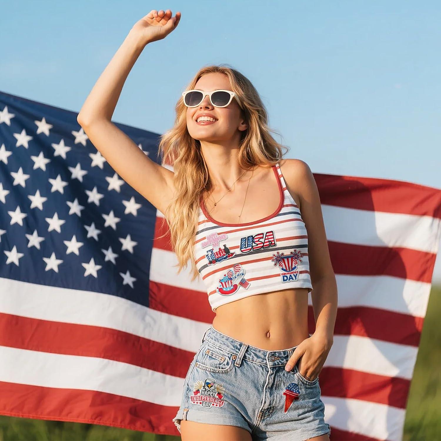 32 Parches de Planchar Patrióticos RF-patch 4 de Julio