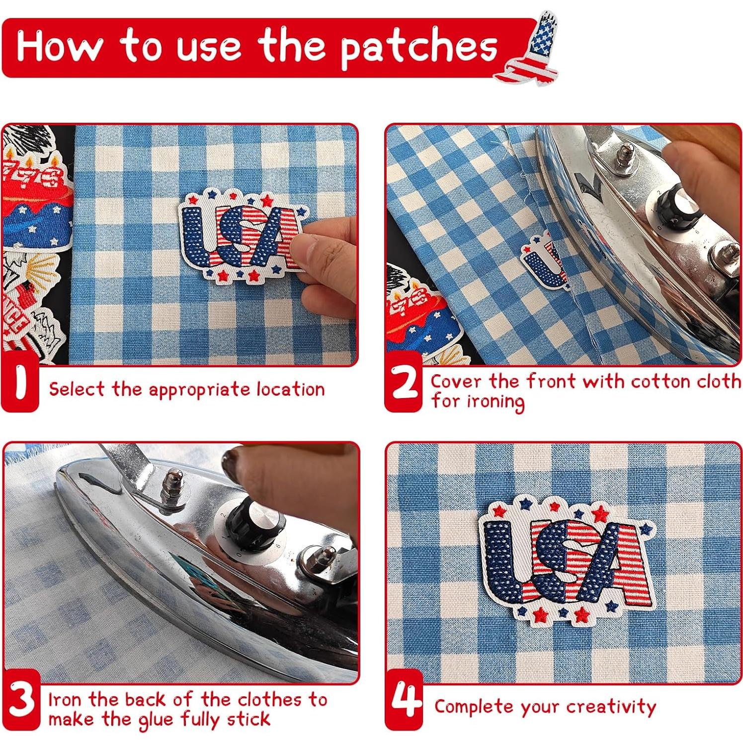 32 Parches de Planchar Patrióticos RF-patch 4 de Julio