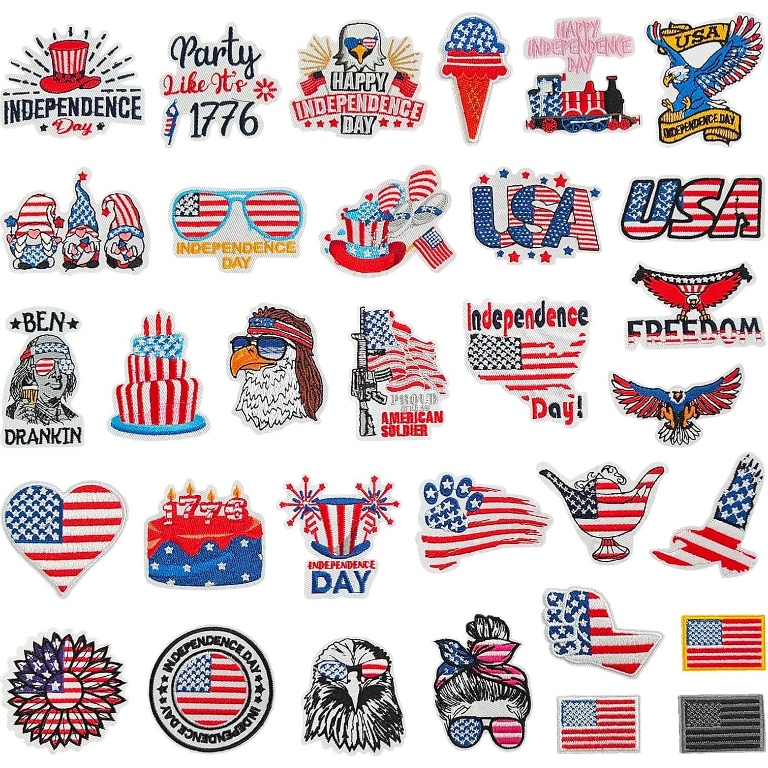 32 Parches de Planchar Patrióticos RF-patch 4 de Julio