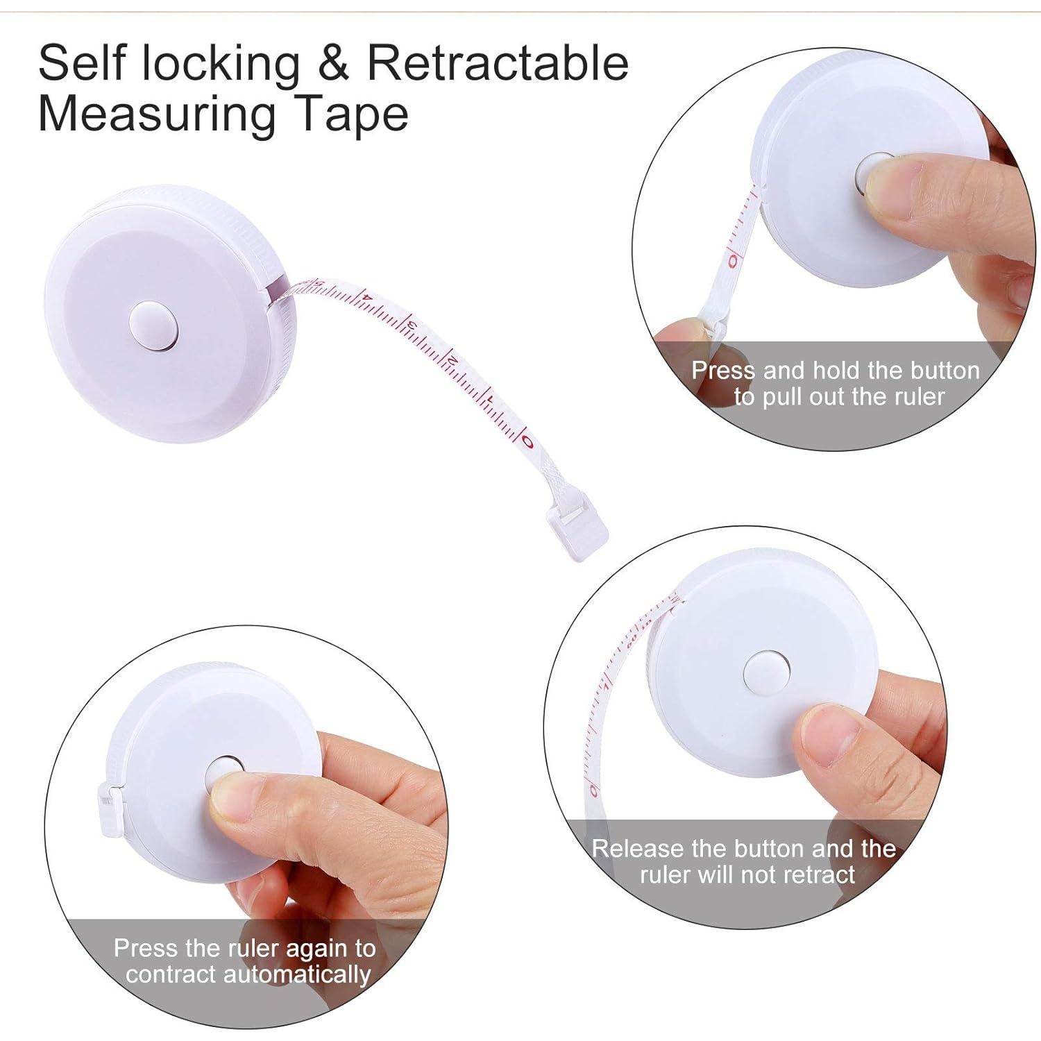 Paquete de 12 cintas métricas retráctiles E ELAINFIA 150 cm