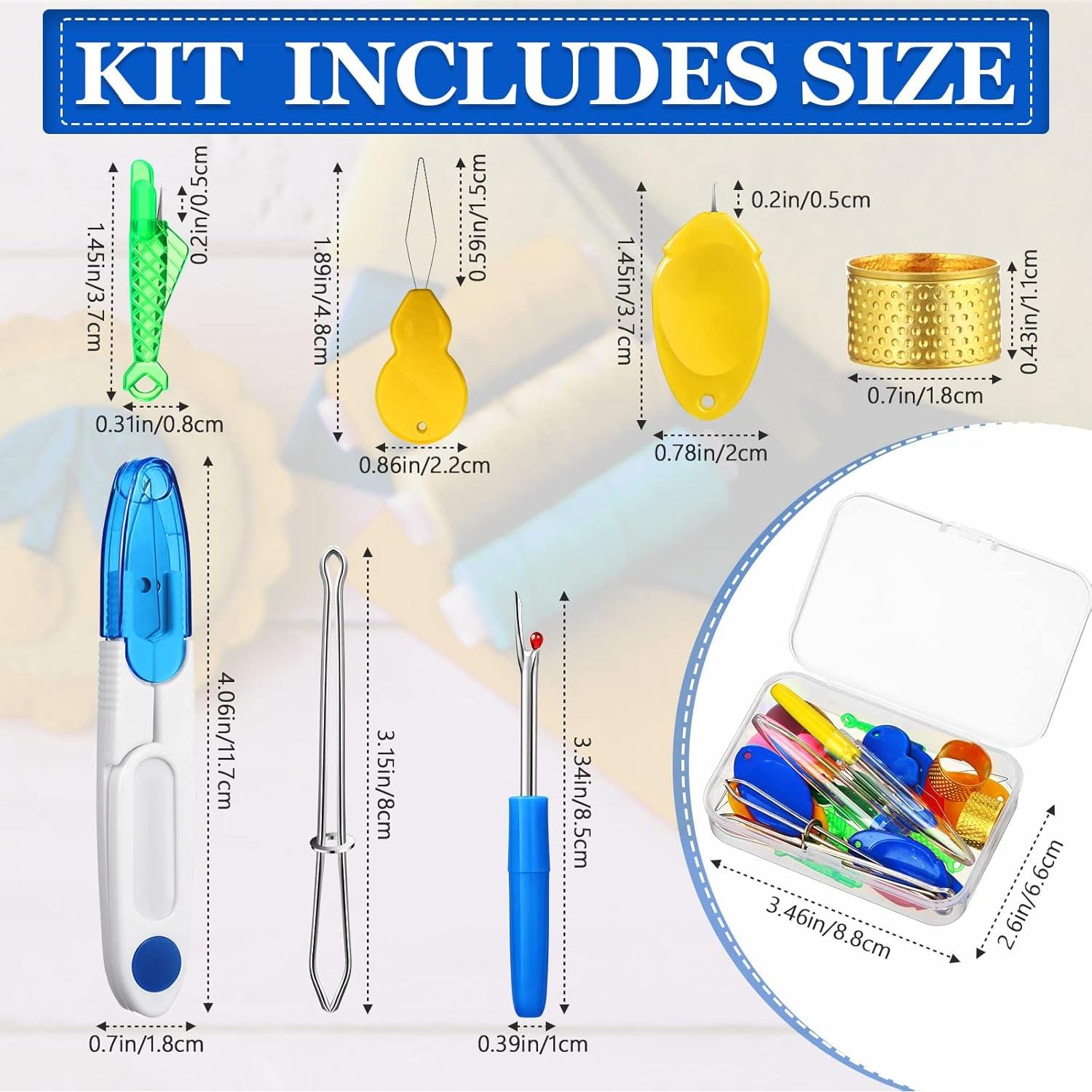 Kit de Costura 26 Piezas MTLEE - Enhebradores, Tijeras y Más