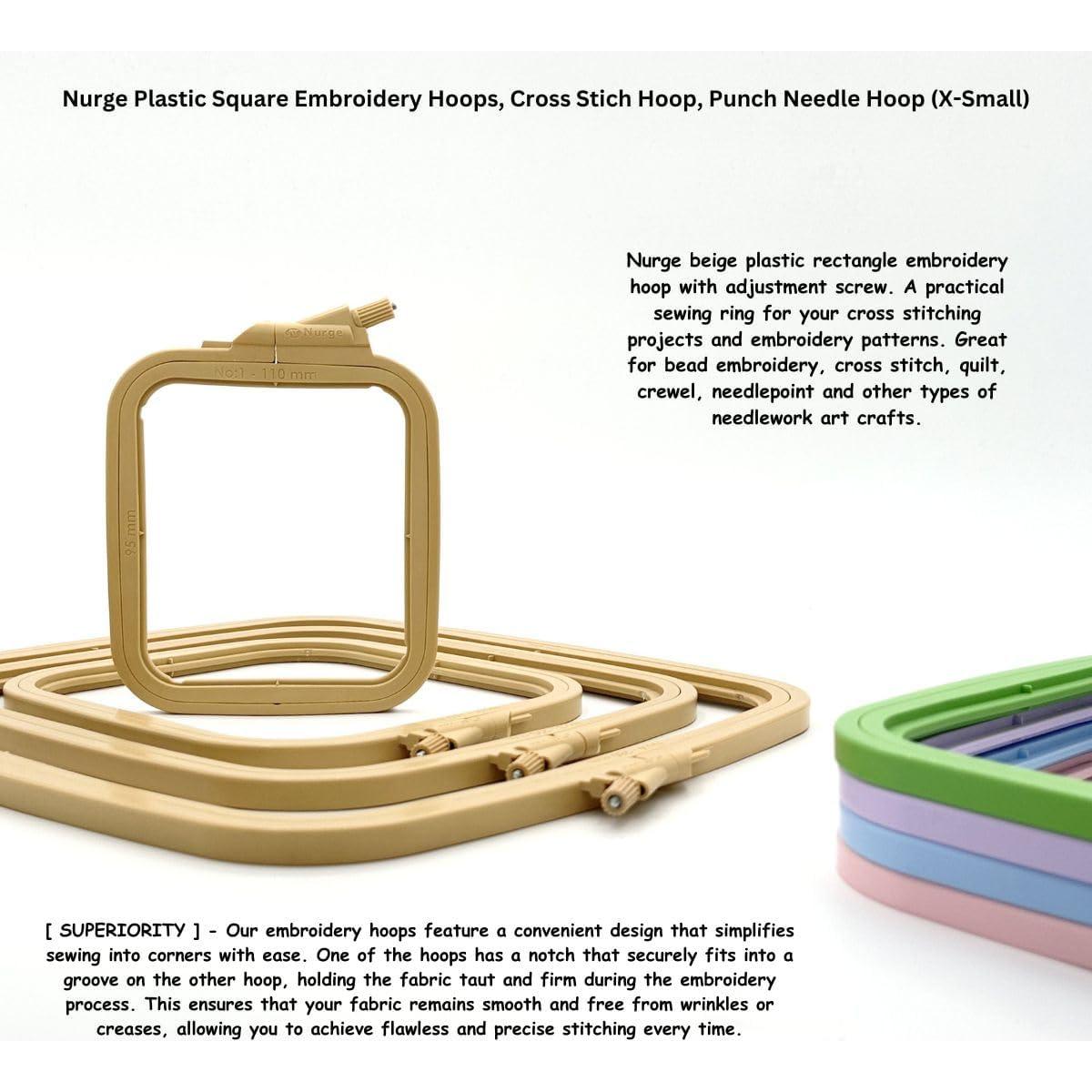 Aro de Bordado Cuadrado Nurge Beige X-Pequeño 95x110mm
